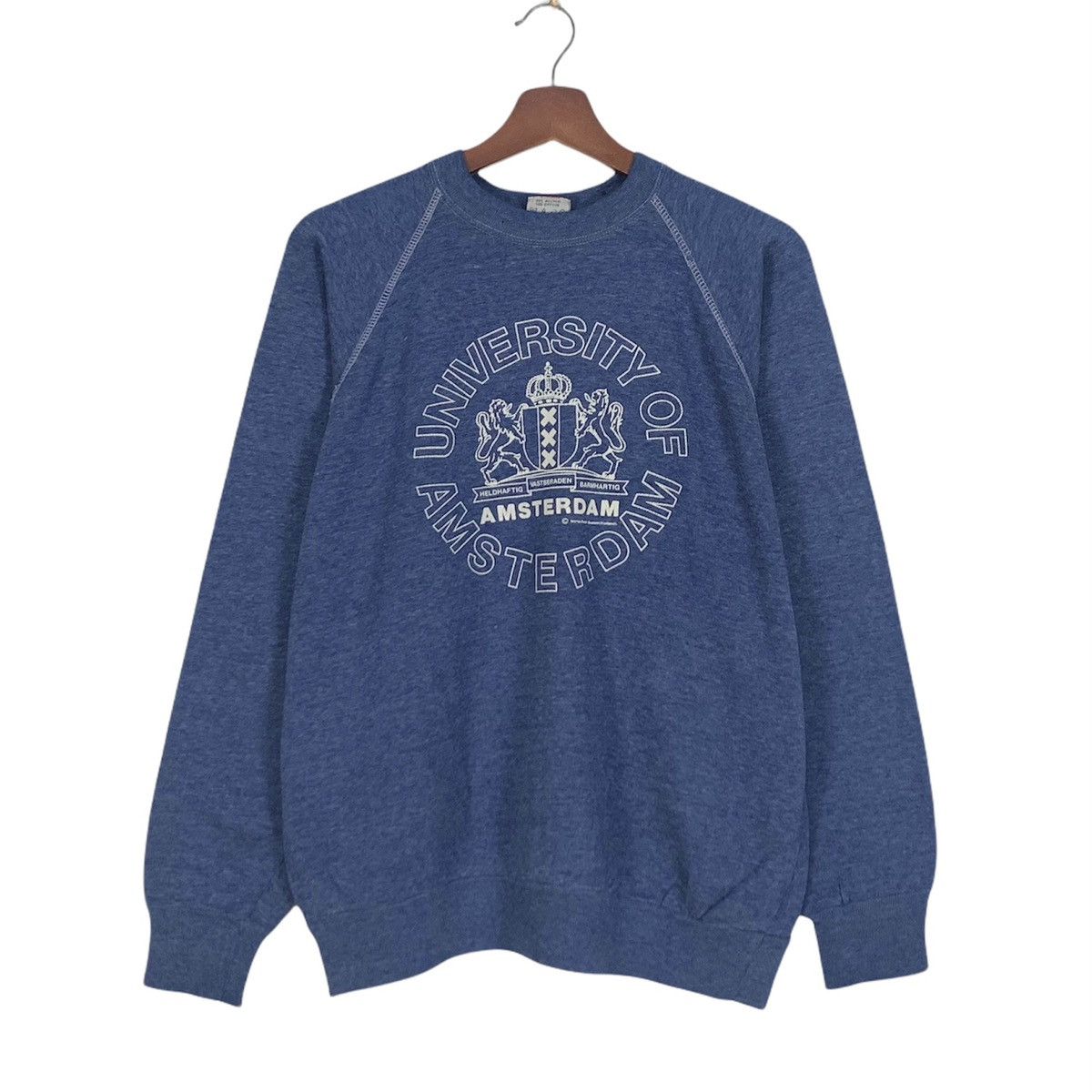 image of Collegiate x Vintage 80's University Of Amsterdam Sweatshirt in Blue, Women's (Size Medium)