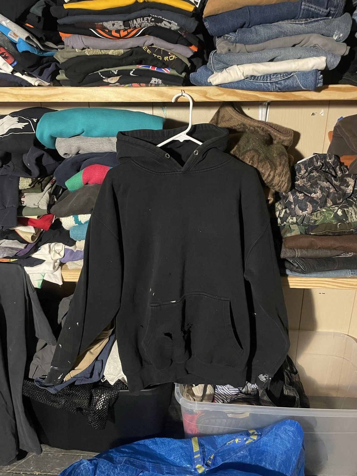 Vintage 90s Faded Black Hoodie Size US L / EU 52-54 / 3 - 1 Thumbnail