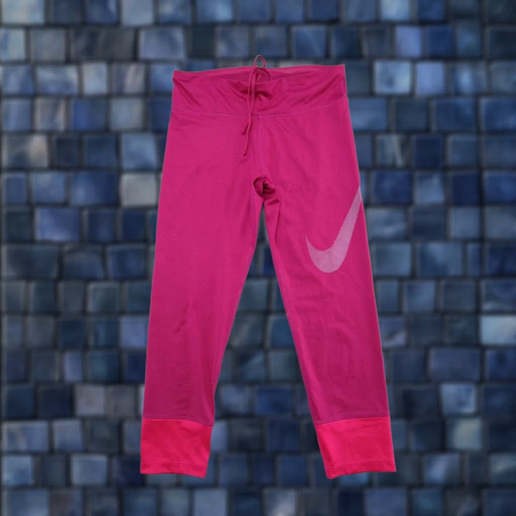 Nike Nike Dri Fit Women's Pink Cropped Leggings Size M | Big Swoosh, Yoga & Training, Cross Training, Gym & Training Size 32" / US 10 / IT 46 - 1 Thumbnail