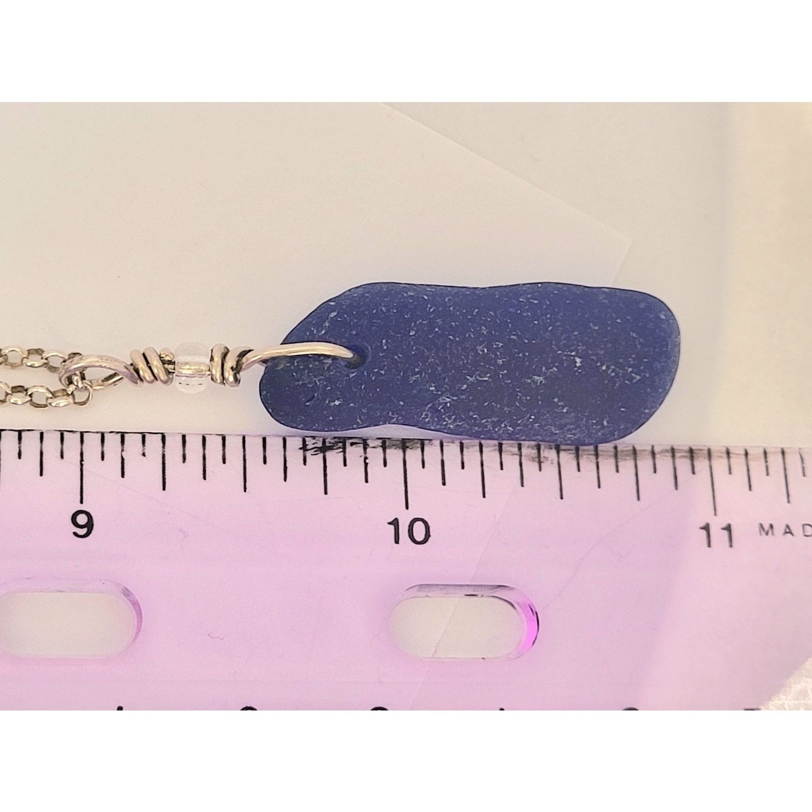 Other Seaglass Blue Necklace Handmade Sterling Sea Glass Beach Size ONE SIZE - 7 Thumbnail