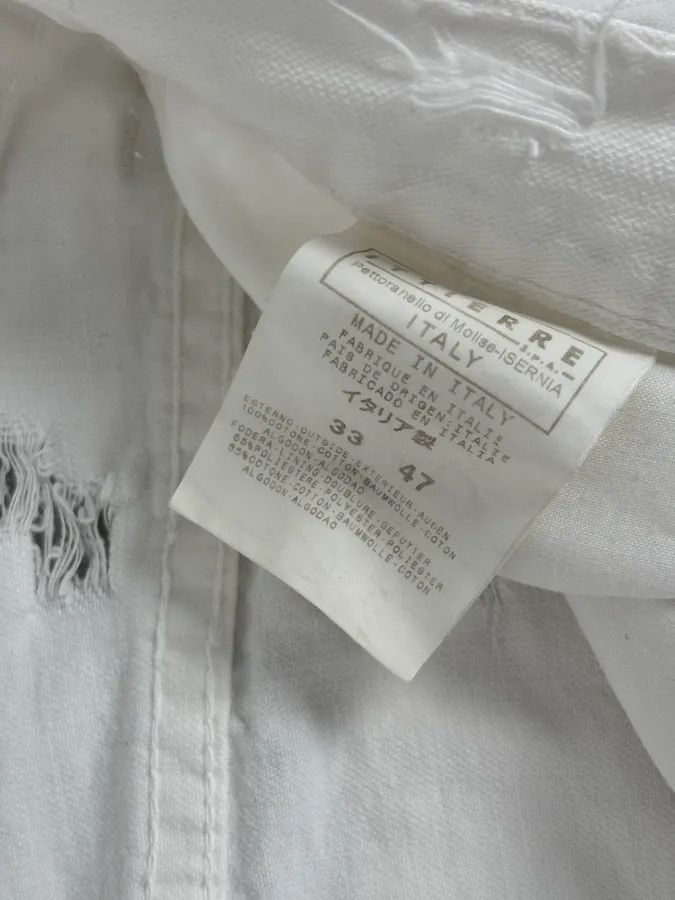 Just Cavalli SS2004 Cavalli Distressed White Denim Jeans Size US 32 / EU 48 - 12 Thumbnail