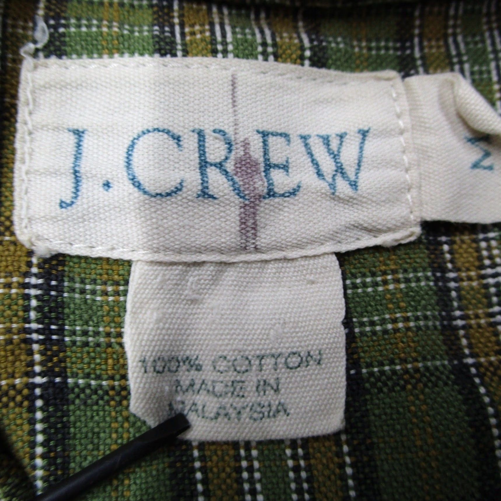 VINTAGE J.Crew Shirt Plaid Button-Down Mens M Green Casual Workwear Long Sleeve