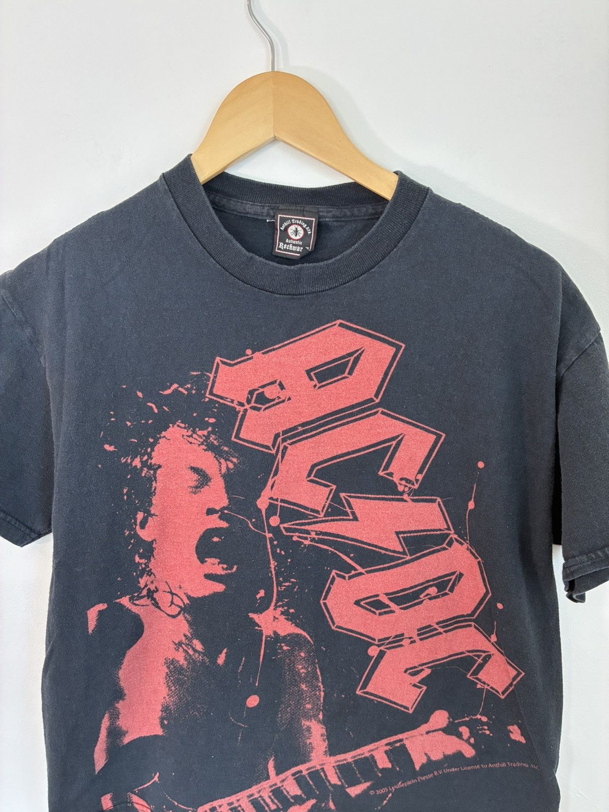 Band Tees ACDC Faded Black Distressed Rock Band Tee Size US M / EU 48-50 / 2 - 2 Thumbnail