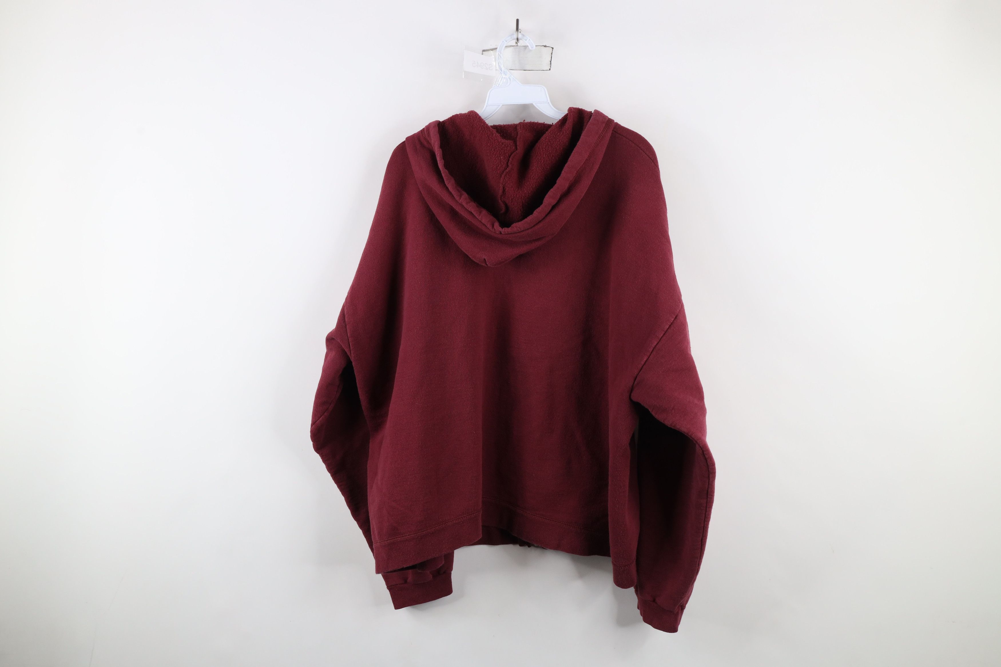 Vintage Vintage 90s Streetwear Blank Full Zip Hoodie Sweatshirt Red Size US XXL / EU 58 / 5 - 9 Thumbnail