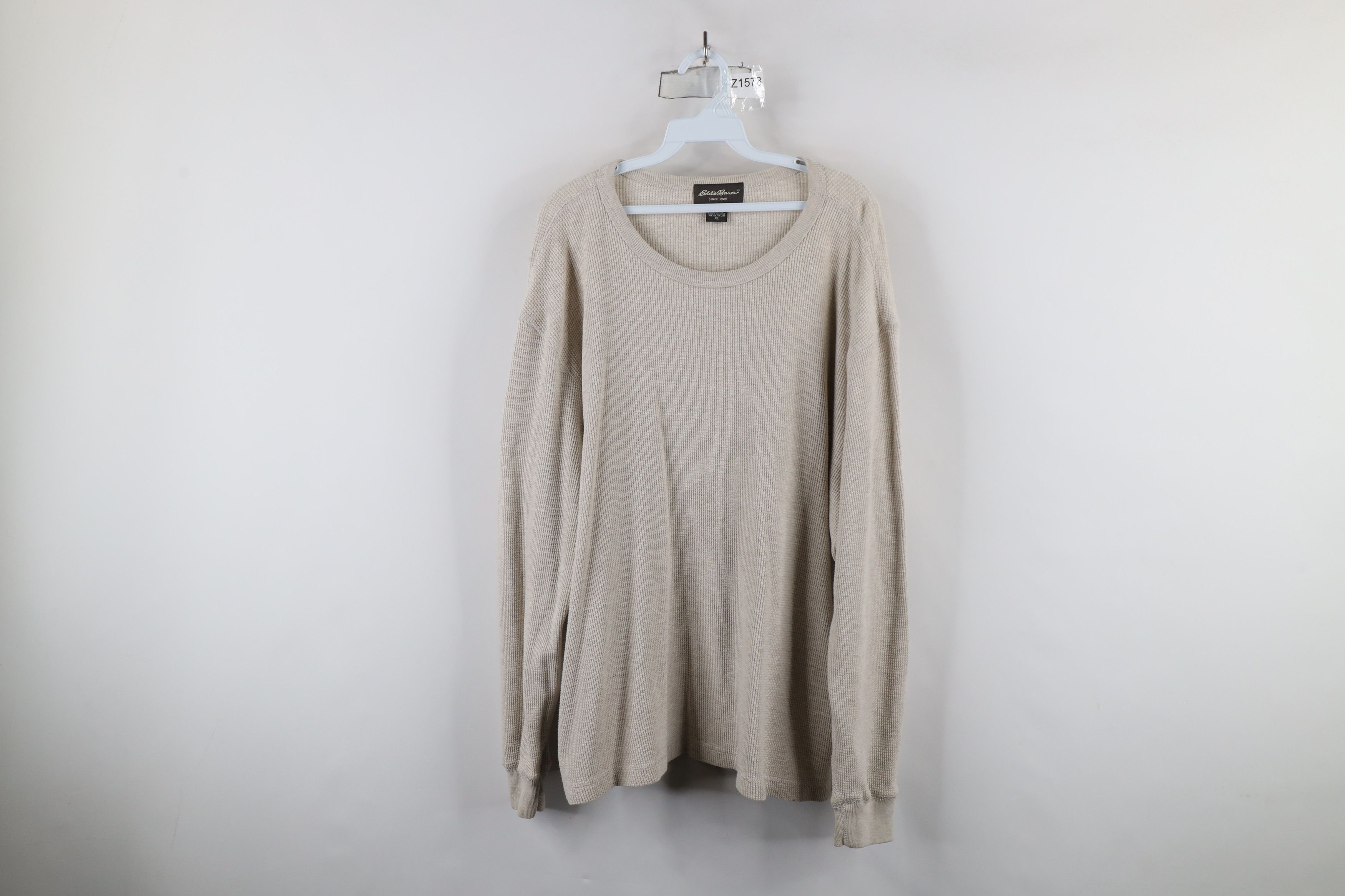 Eddie Bauer × Vintage Vintage 90s Eddie Bauer Waffle Knit Long Sleeve T-Shirt Size US XL / EU 56 / 4 - 1 Thumbnail