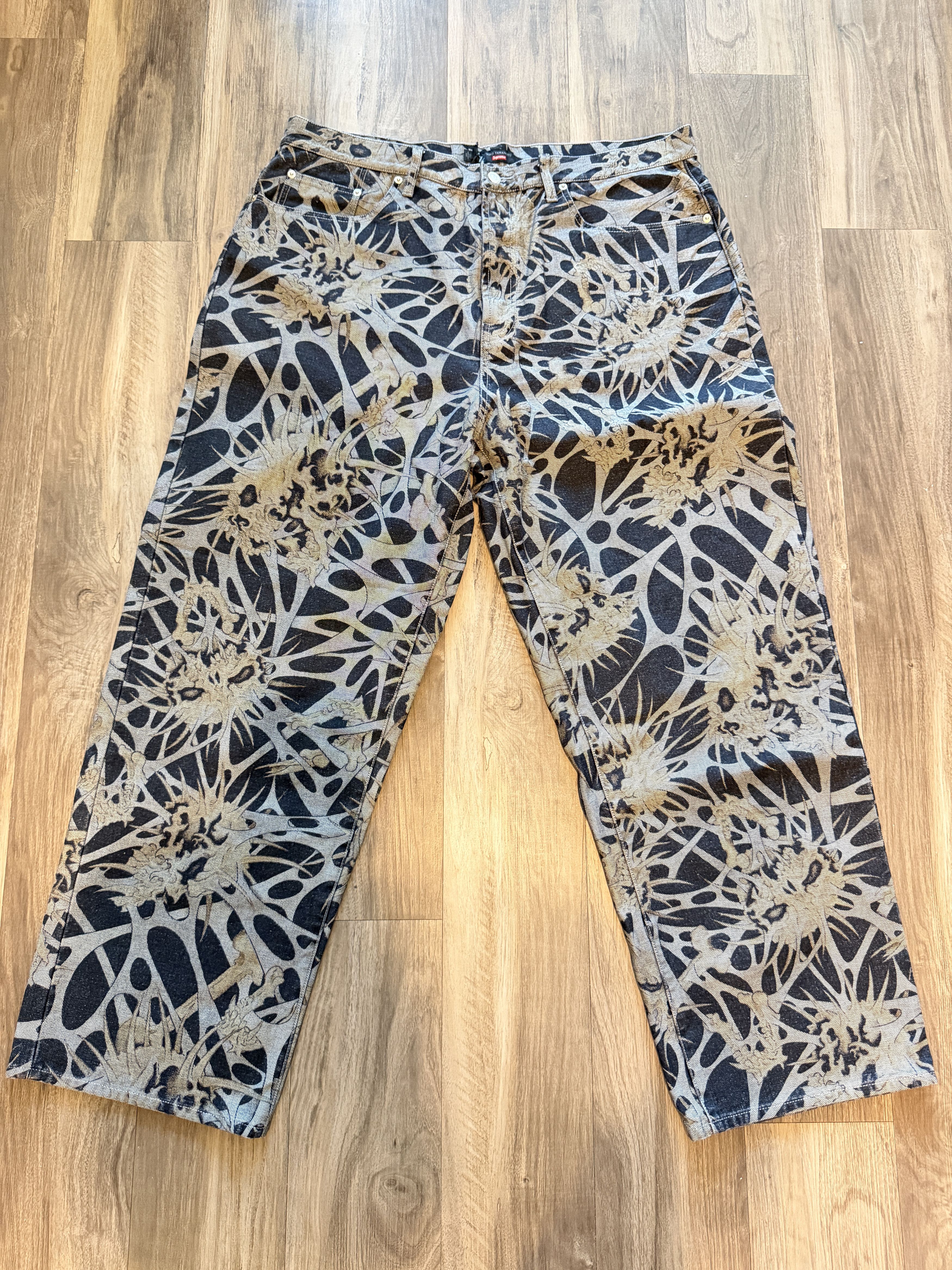 Supreme × Yohji Yamamoto Supreme Y's Mycelium Baggy Denim Jean Blue Gray Size US 38 / EU 54 - 2 Thumbnail