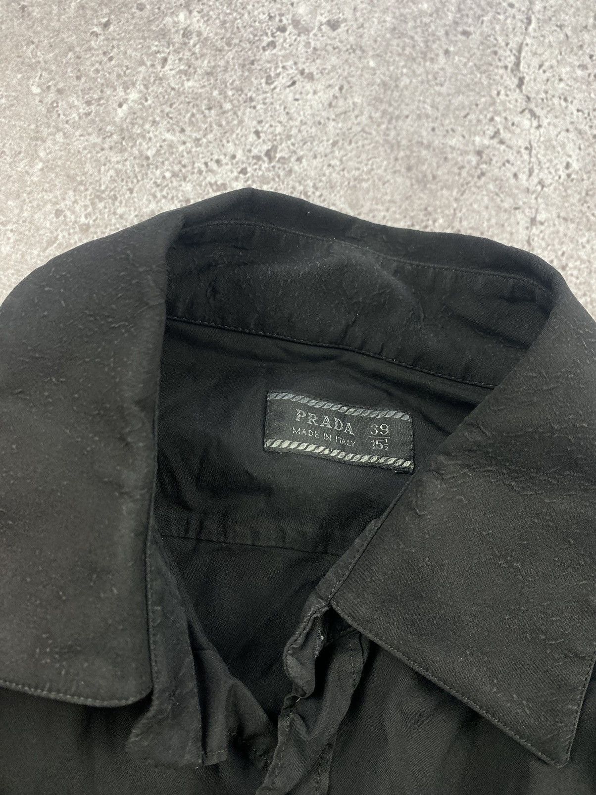 Prada × Vintage Prada vintage Distressed black nylon shirt Size US M / EU 48-50 / 2 - 4 Thumbnail
