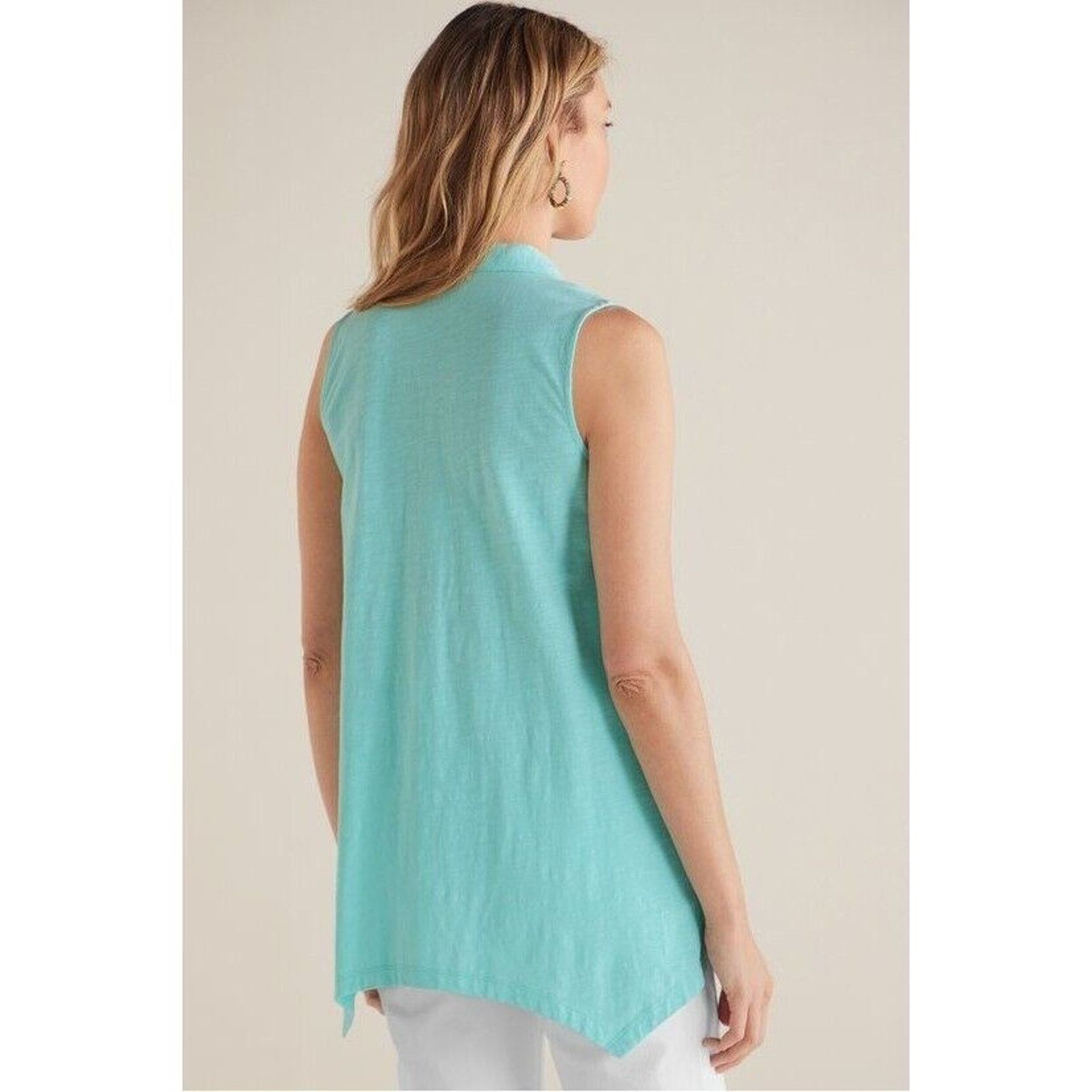 Soft Surroundings Soft Surroundings Womens Danielle Button Blouse M Coastal Size M / US 6-8 / IT 42-44 - 9 Thumbnail