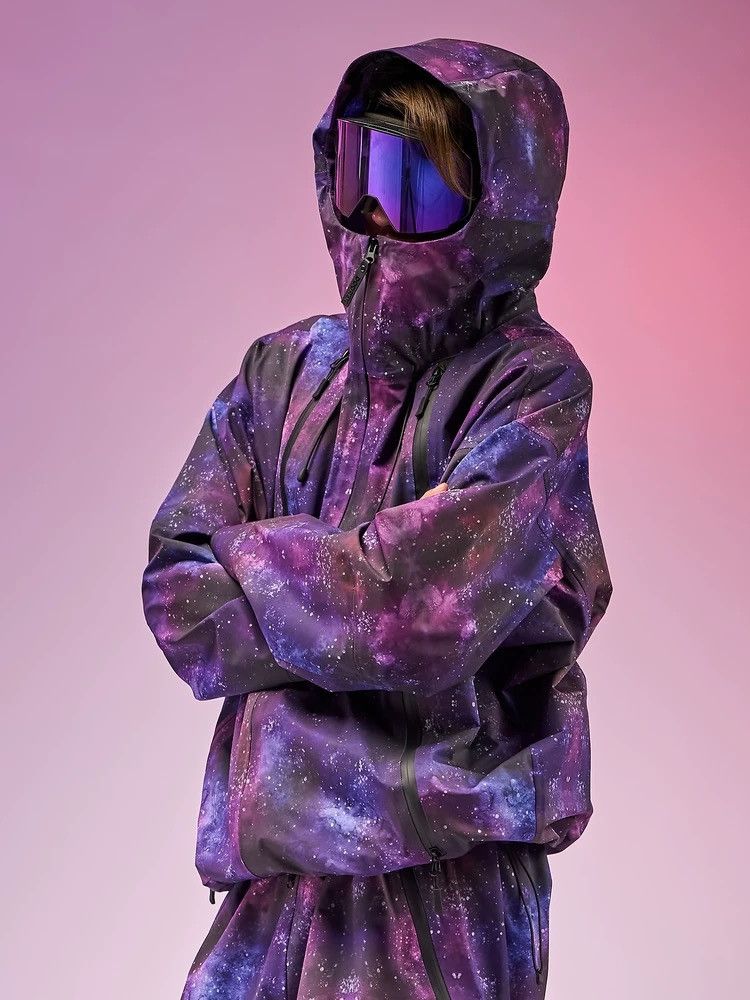 Other Purple Starry Sky Series Hard Shell Ski Jacket Size US 32 / EU 48 - 2 Thumbnail