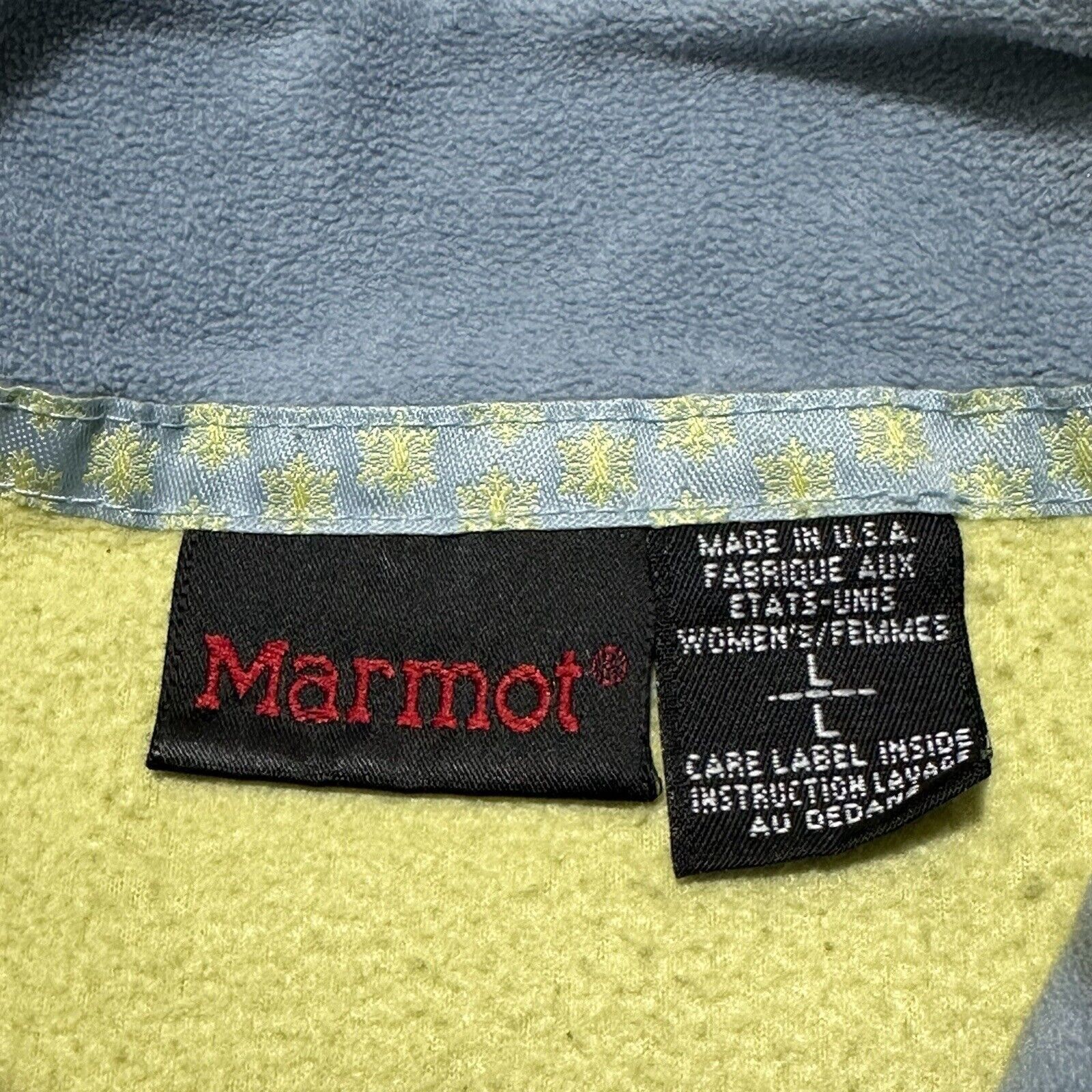Marmot Marmot Large Yellow Green Sweatshirt 1/2 Zip Fleece Pullover Size L / US 10 / IT 46 - 3 Thumbnail