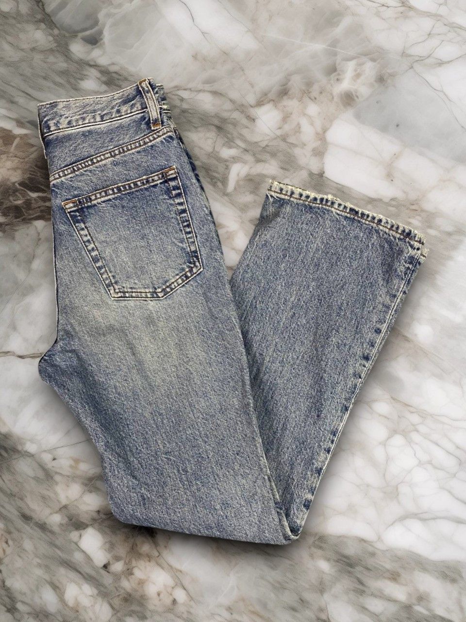 GU GU japanese brand bootcut flare distressed denim Size US 28 / EU 44 - 1 Thumbnail