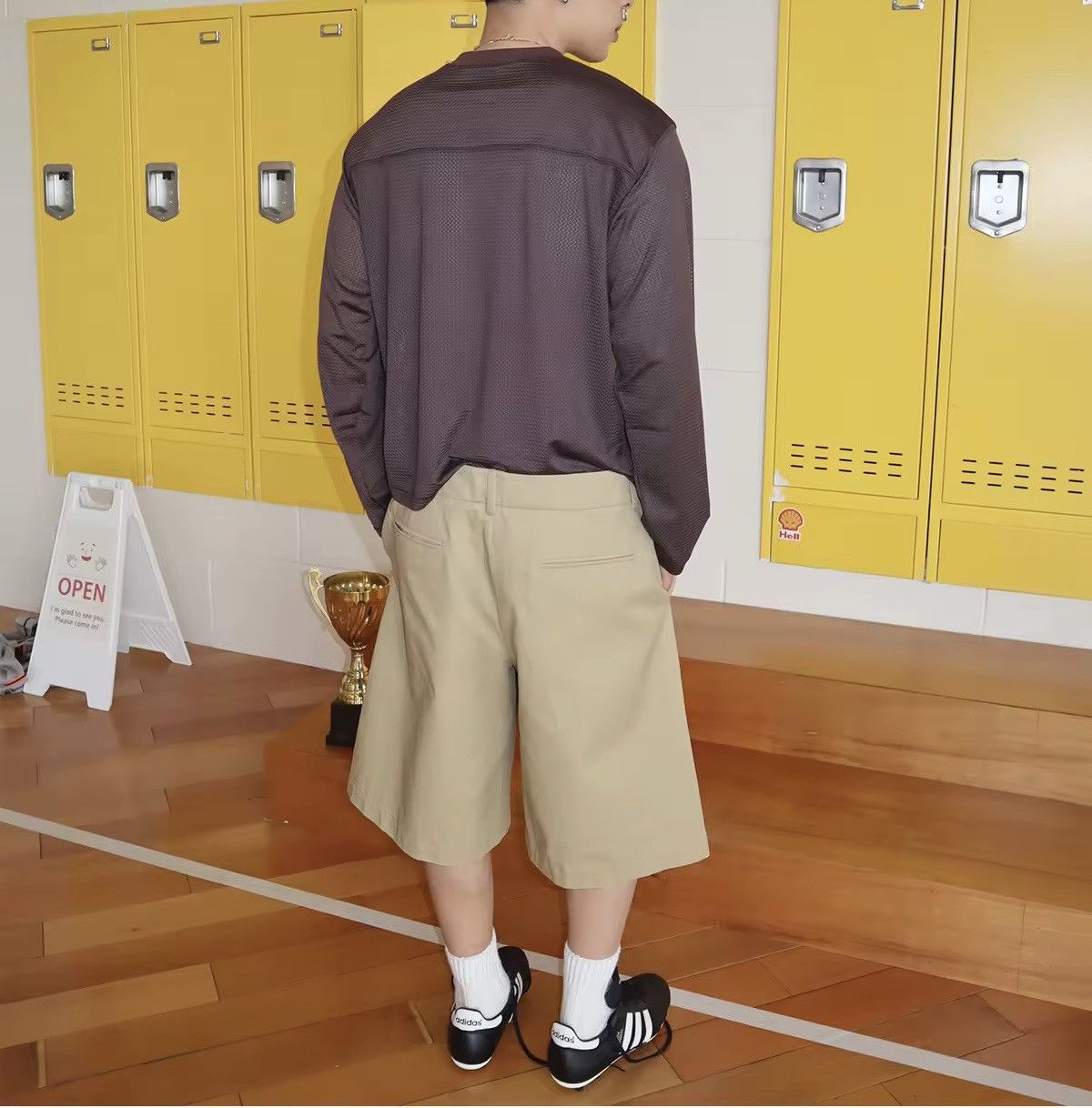 Other Streetwear Plaid Patchwork Loose Khaki Wide Leg Shorts Size US 32 / EU 48 - 5 Thumbnail