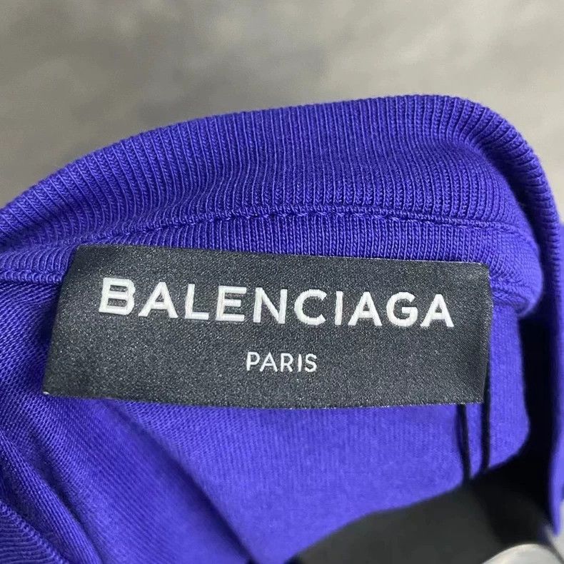 Balenciaga Balenciaga Blue Cola Printed Pattern Logo Short Sleeve Size US M / EU 48-50 / 2 - 4 Thumbnail