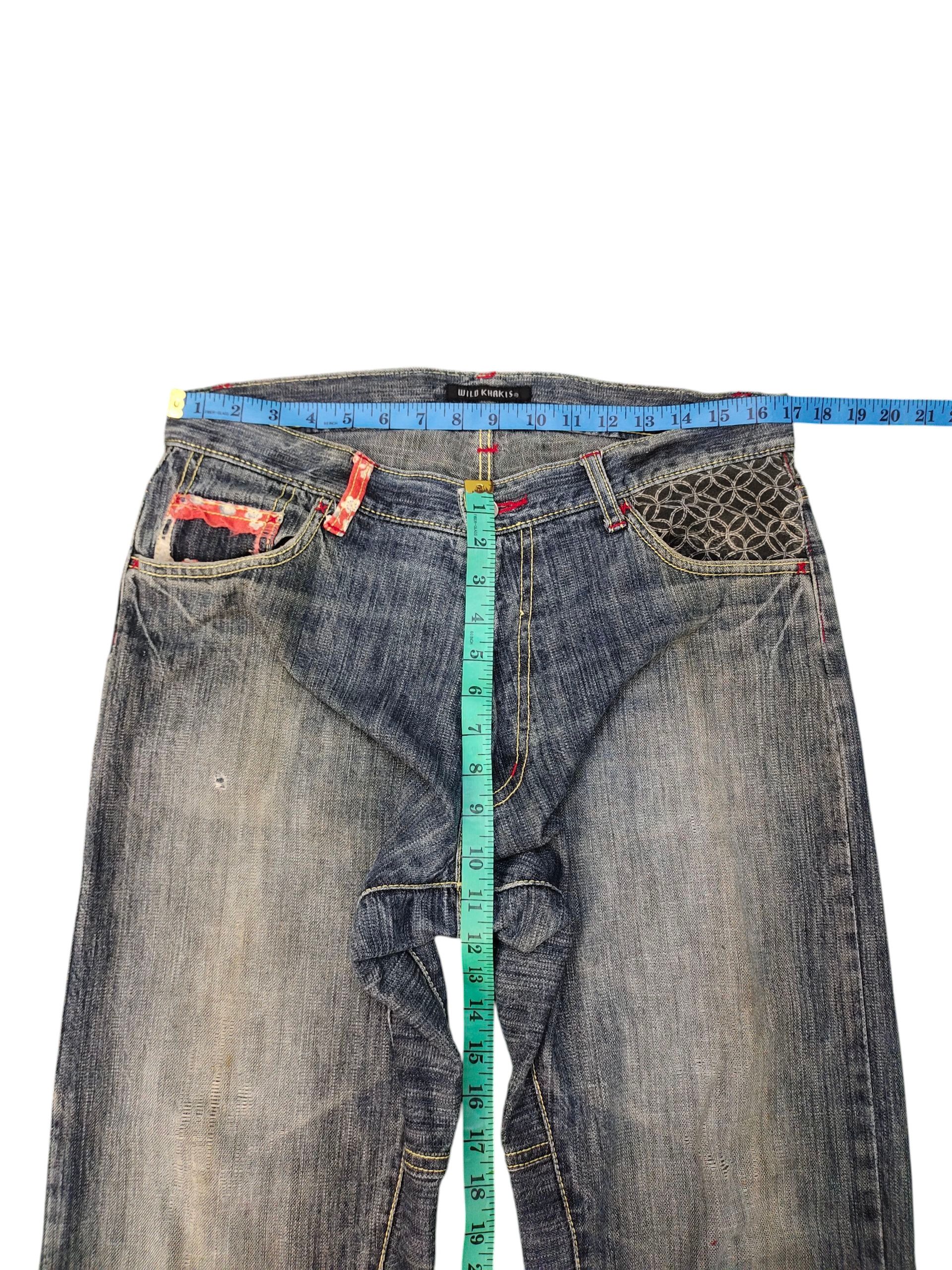 Karakuri Tamashii Vintage Wild Khakis Crossed Circle Japanese Distress Jeans Size US 34 / EU 50 - 13 Thumbnail