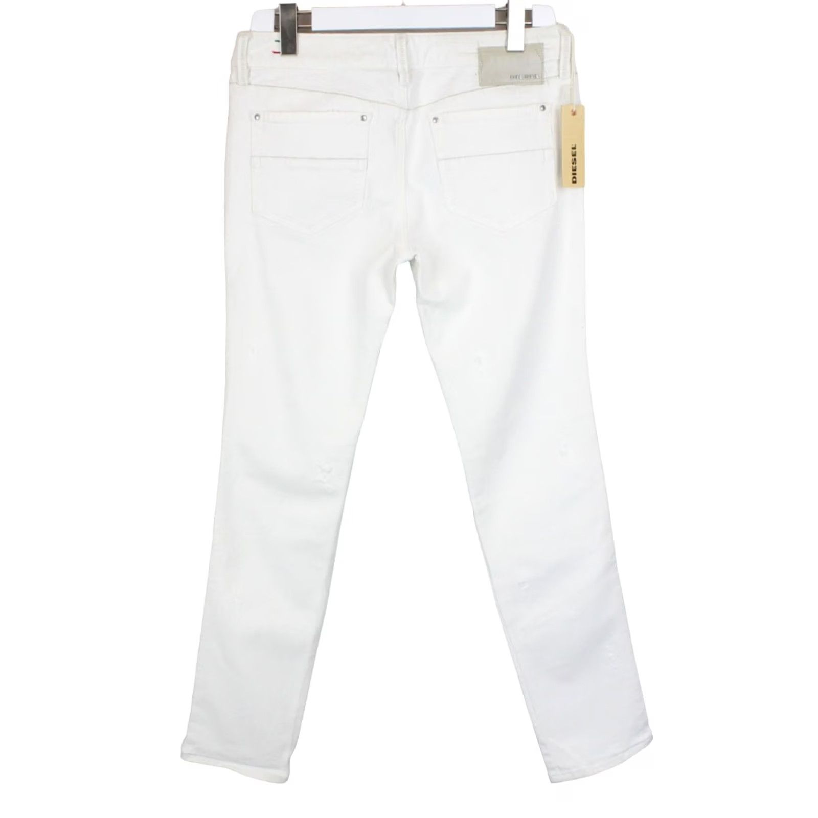 Diesel DIESEL Cuddy 008SK_Stretch Jeans Women's W30/L34 Distressed Button Fly White Jeans Size 30" / US 8 / IT 44 - 2 Thumbnail