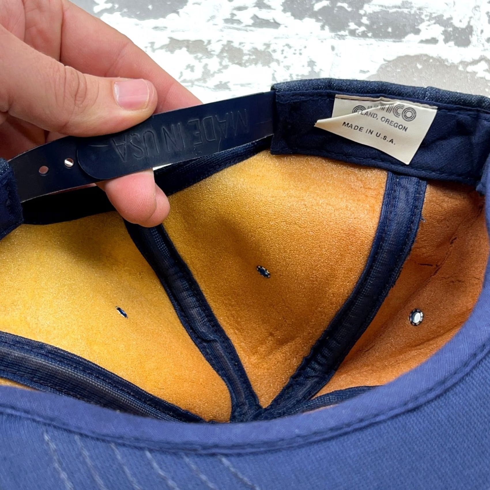 Vintage VINTAGE Ownco Trucker Hat Cap One Size Blue Denim 80s 90s USA USA Made Adjusta ble Snapback Men Size US 35 - 7 Thumbnail