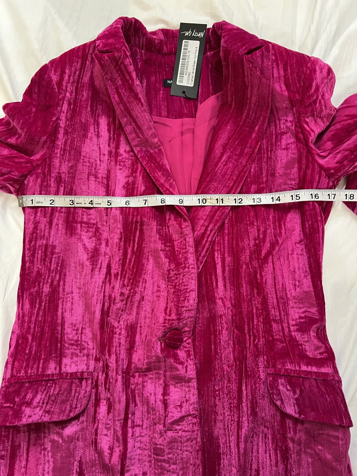 Nasty Gal Nasty Gal Hot Pink Velvet Blazer size 4 Size S / US 4 / IT 40 - 10 Thumbnail