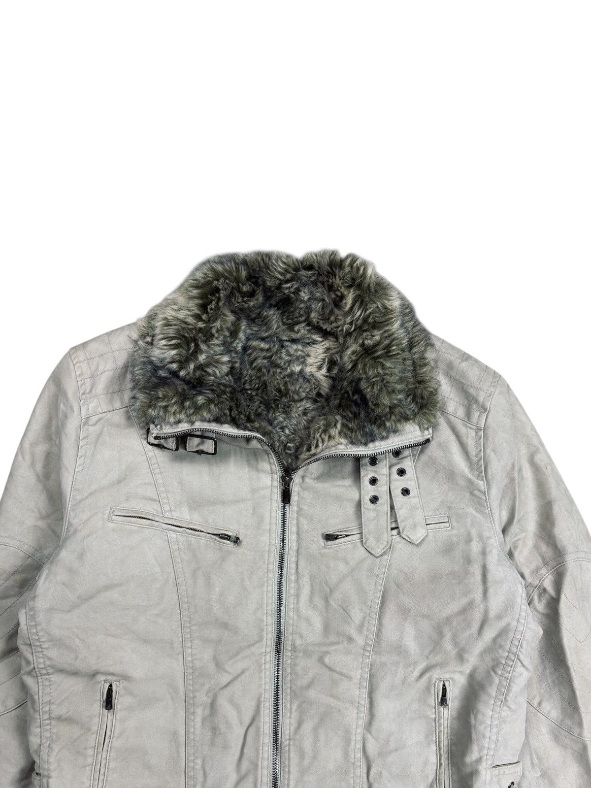 Yasuyuki Ishii 2000s Schlussel - Vkei Style Fur Interior Rider Jacket Size US M / EU 48-50 / 2 - 6 Thumbnail