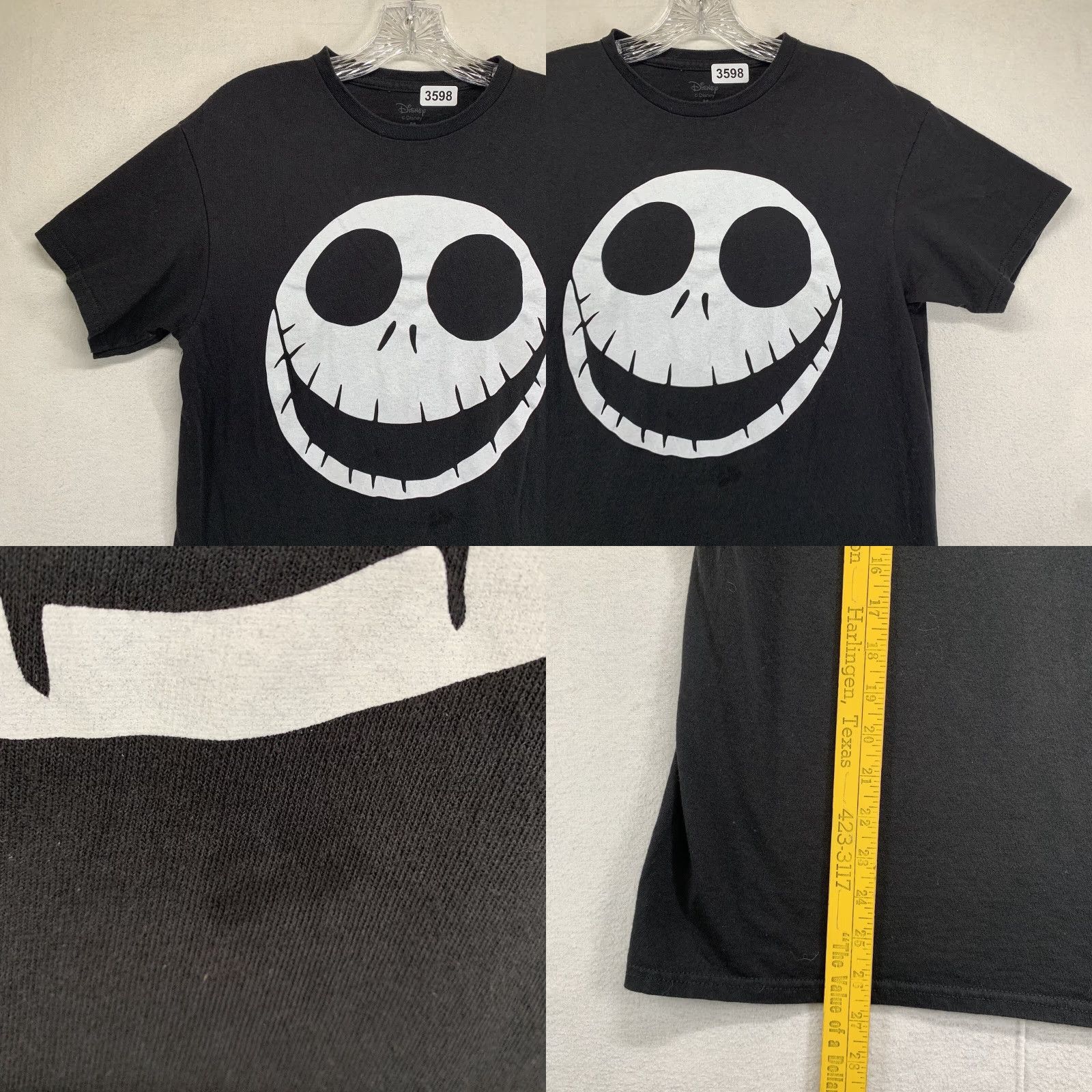 Disney Disney Jack Skellington Shirt Men's Small Black Short Sleeve Graphic Tee Y2K Halloween Size US S / EU 44-46 / 1 - 8 Thumbnail
