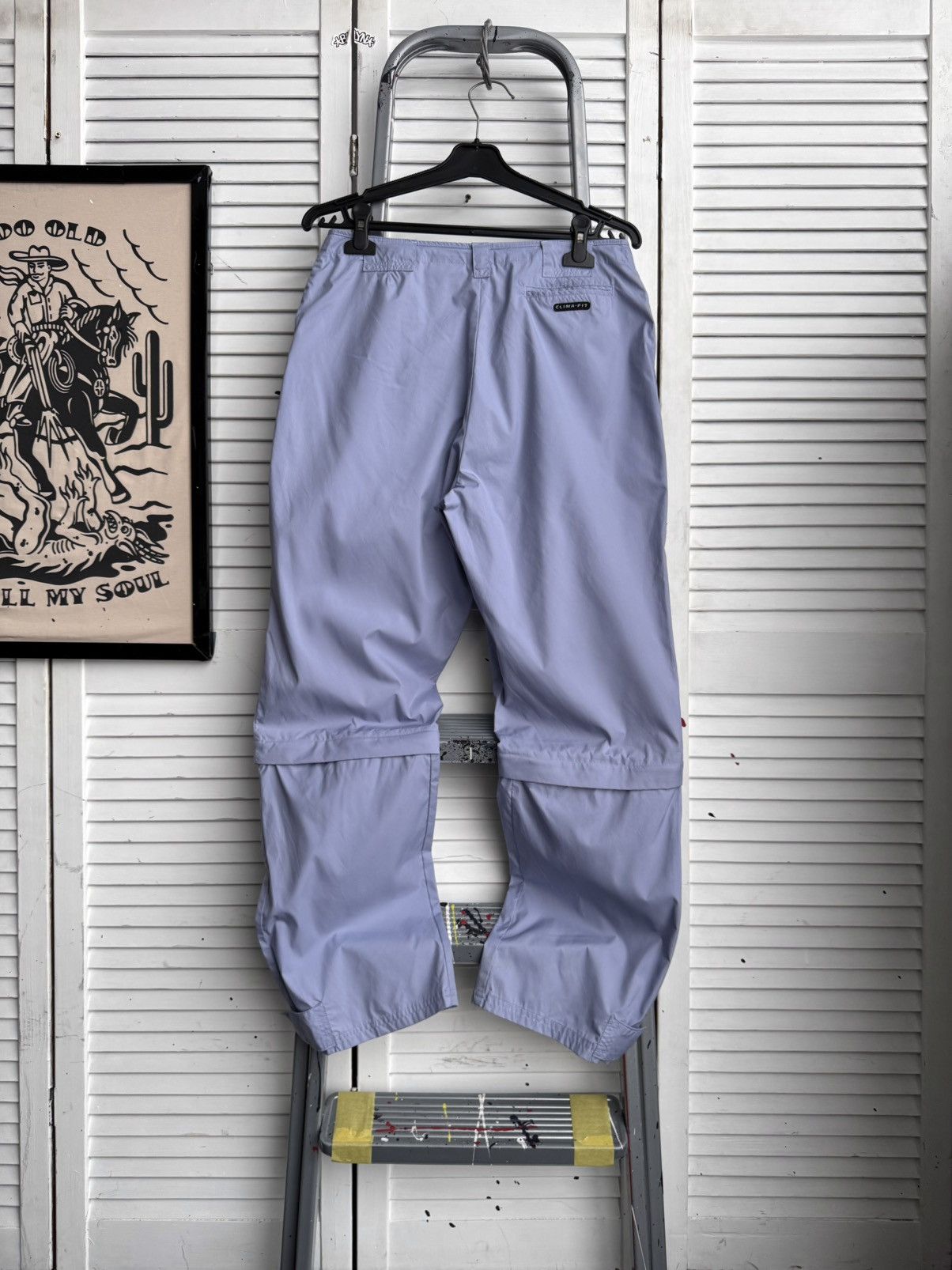 Nike Vintage Nike Clima-Fit Zip Off Tech Pants Nylon Light Blue Size US 30 / EU 46 - 2 Thumbnail