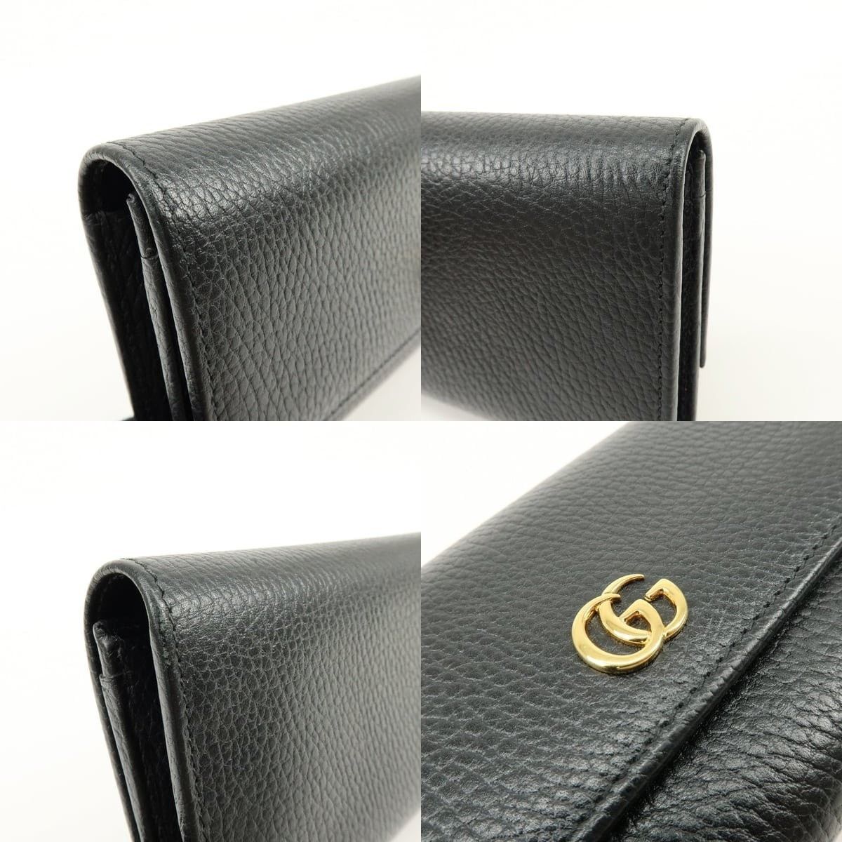 Gucci Gucci GG Marmont Long Flap Calfskin Wallet Black Size ONE SIZE - 5 Thumbnail