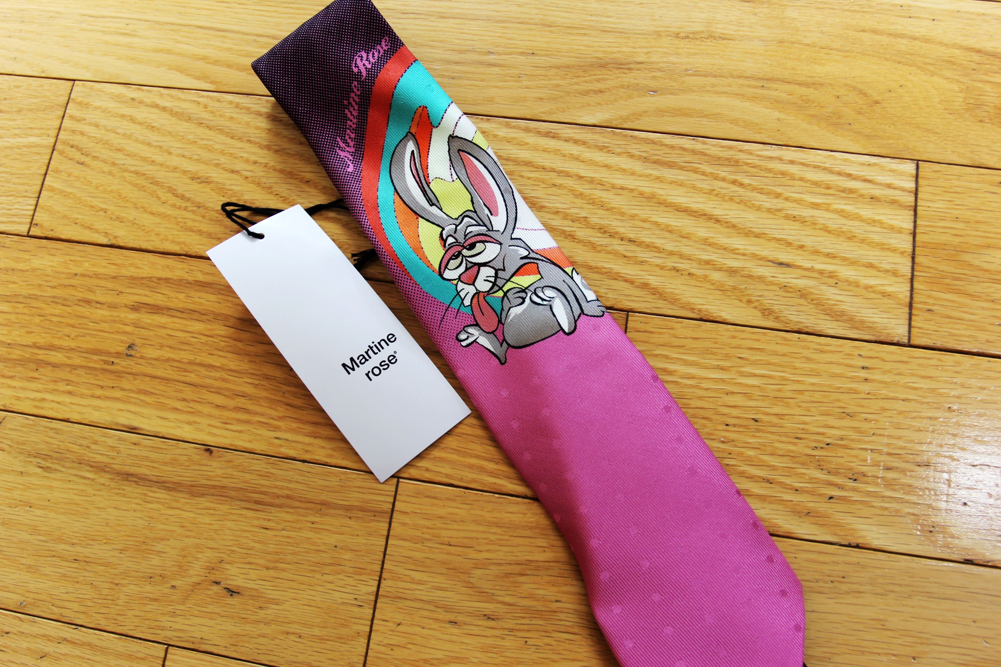 Martine Rose BNWT SS25 MARTINE ROSE RABBIT PURE SILK TIE Size ONE SIZE - 2 Thumbnail