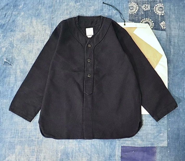 image of Visvim Dugout Shirt Angora Rabbit Hair Shirt in Black, Men's (Size Medium)