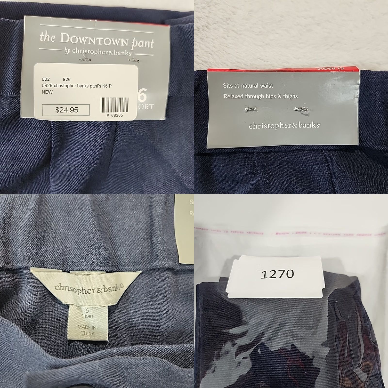 Vintage Christopher & Banks Downtown Straight Leg Pants Women 6S Navy Blue Twill Stretch Flat Front Zip Button Dress Pants 90s City Workwear Mens Womens"} Size 28" / US 6 / IT 42 - 9 Thumbnail