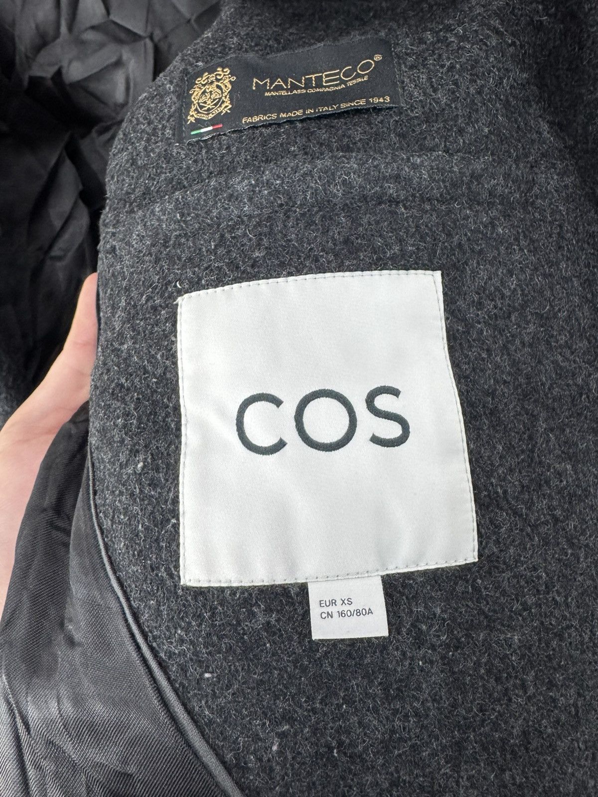 Cos COS coat double breasted gray vintage wool Size XS / US 0-2 / IT 36-38 - 3 Thumbnail