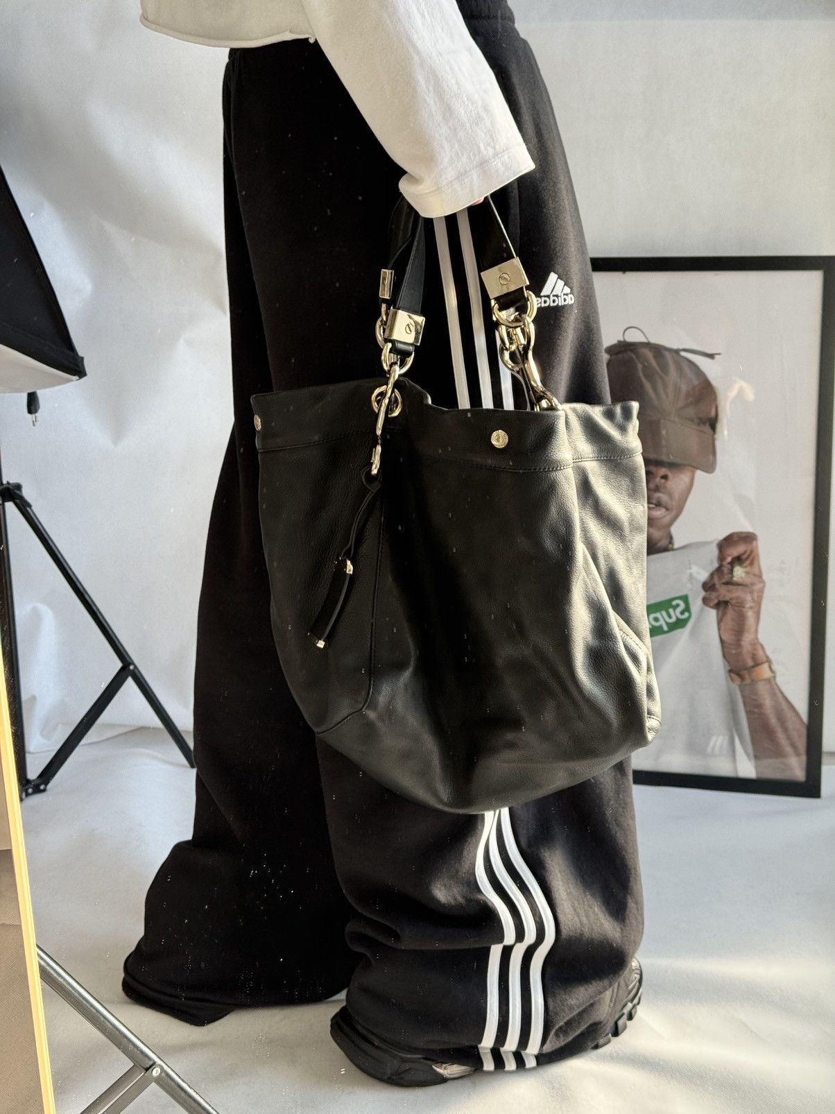 VINTAGE JIMMY CHOO Genuine Leather BALENCIAGA STYLE CITY BAG