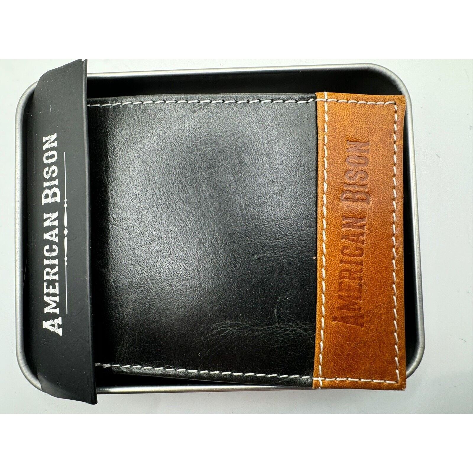 The Unbranded Brand AMERICAN BISON GENUINE LEATHER BLACK/BROWN MEN'S WALLET Size ONE SIZE - 2 Thumbnail