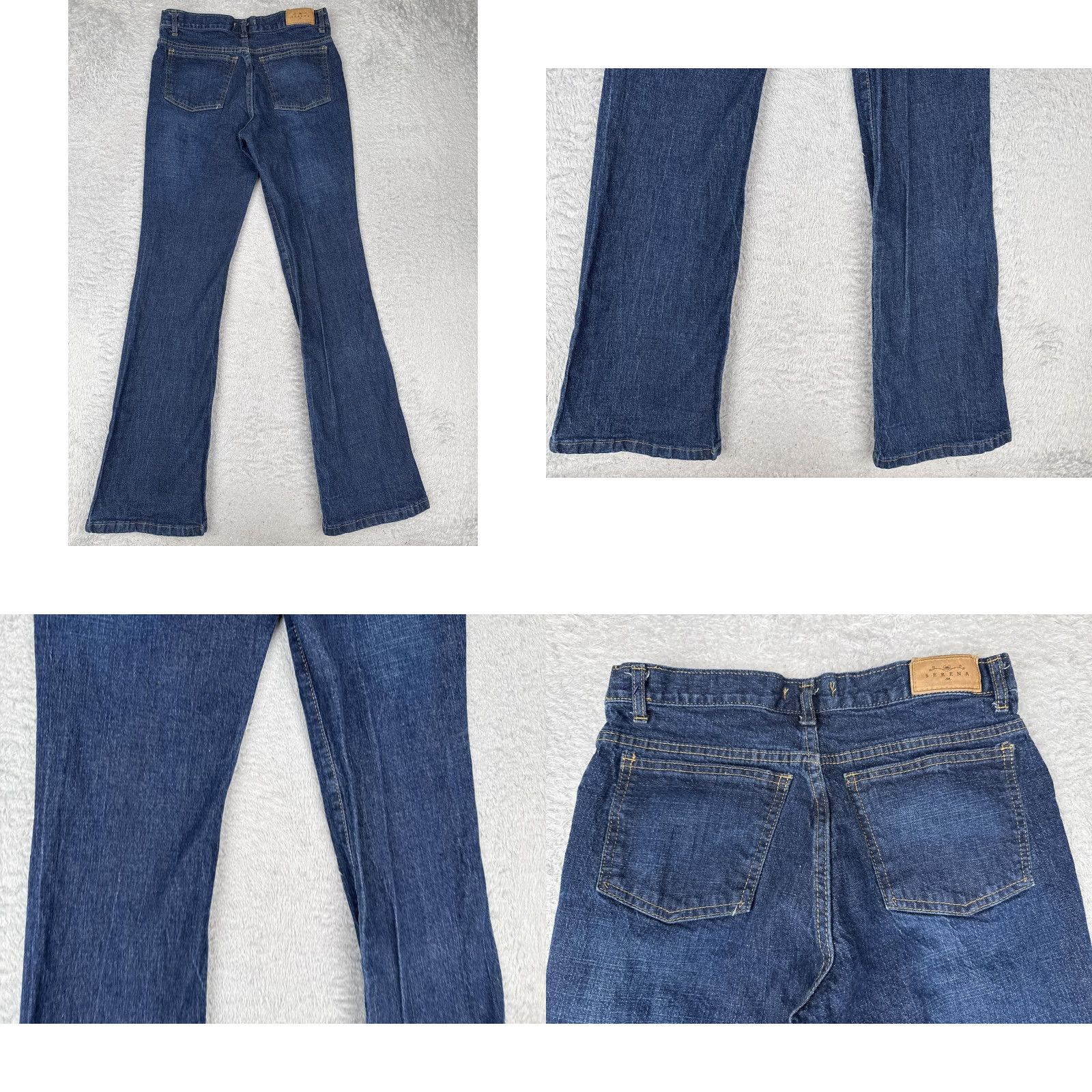 Denime Serena Maternity Jeans Womens XS Blue Dark Wash Bootcut Stretch Denim Over Belly Size 26" / US 2 / IT 38 - 10 Thumbnail