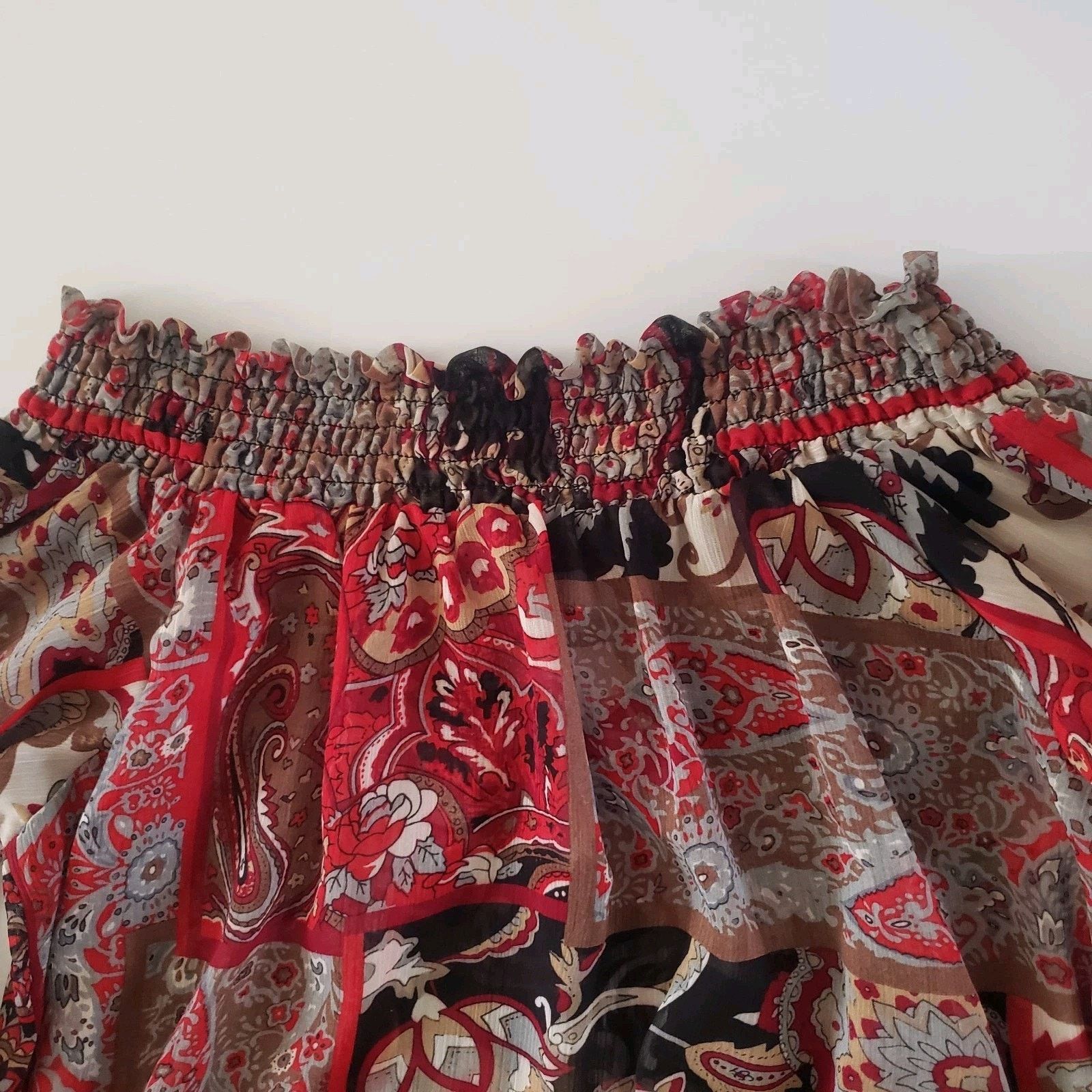 Other Max Bohemian Off-the-Shoulder Paisley Sheer Women XS #12PJ Size XS / US 0-2 / IT 36-38 - 7 Thumbnail