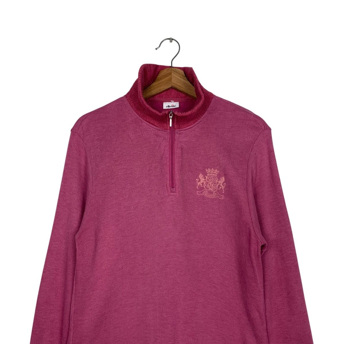 Ellesse ELLESSE Half Zip Turtleneck Pink Sweater #1904-C83 Size L / US 10 / IT 46 - 2 Thumbnail