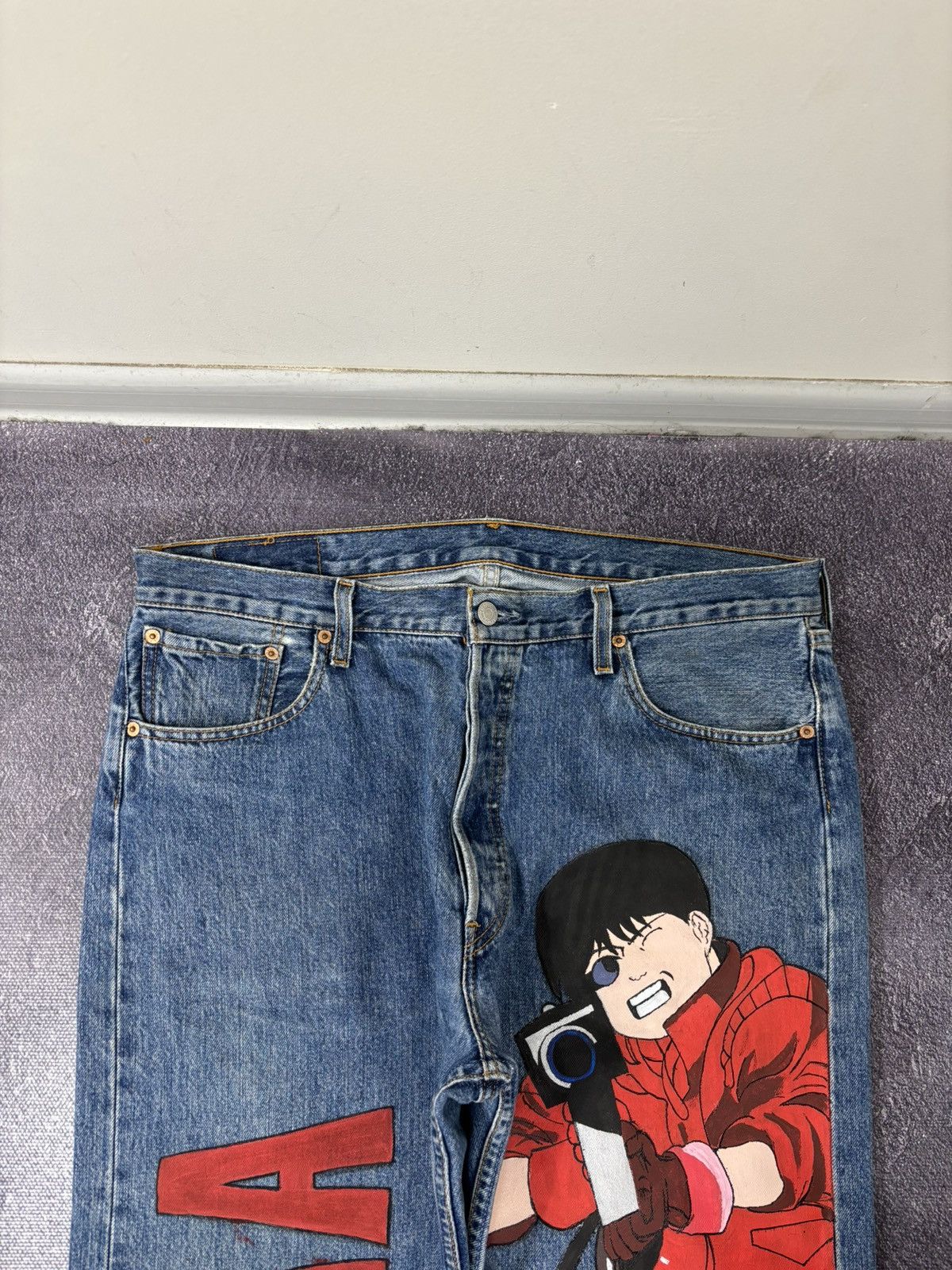 Levi's Vintage Levi’s 501 Akira 1/1 Handmade Custom Denim Jeans Size US 36 / EU 52 - 8 Thumbnail