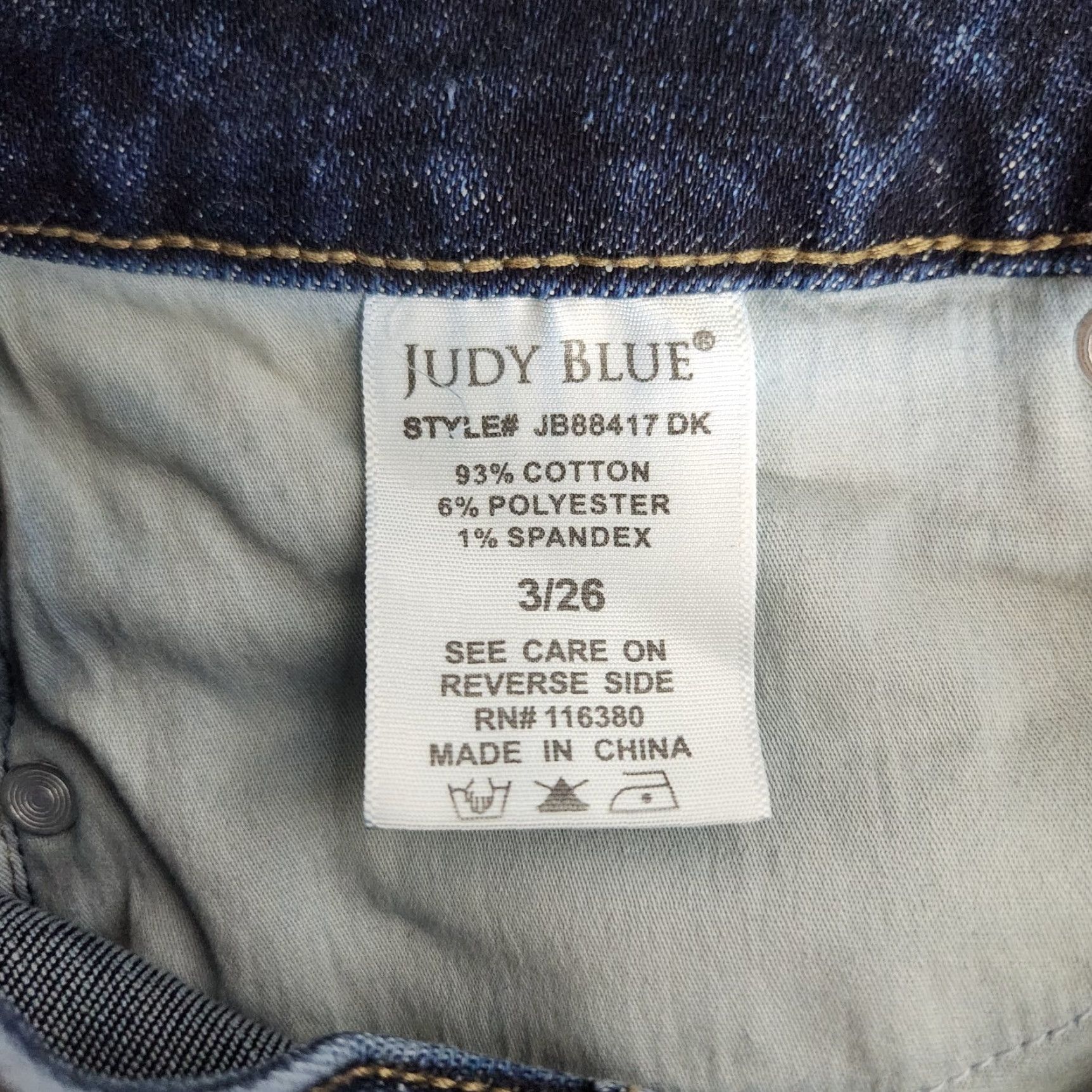 Vintage Judy Blue Jeans Womens Reese Control Top Dark Wash Skinny Mid Rise Inseam 28 Size 26-Blue, 5-Pocket, Regular, Denim, Cotton Blend, Distressed Size 4XL / US 24-26 - 8 Thumbnail