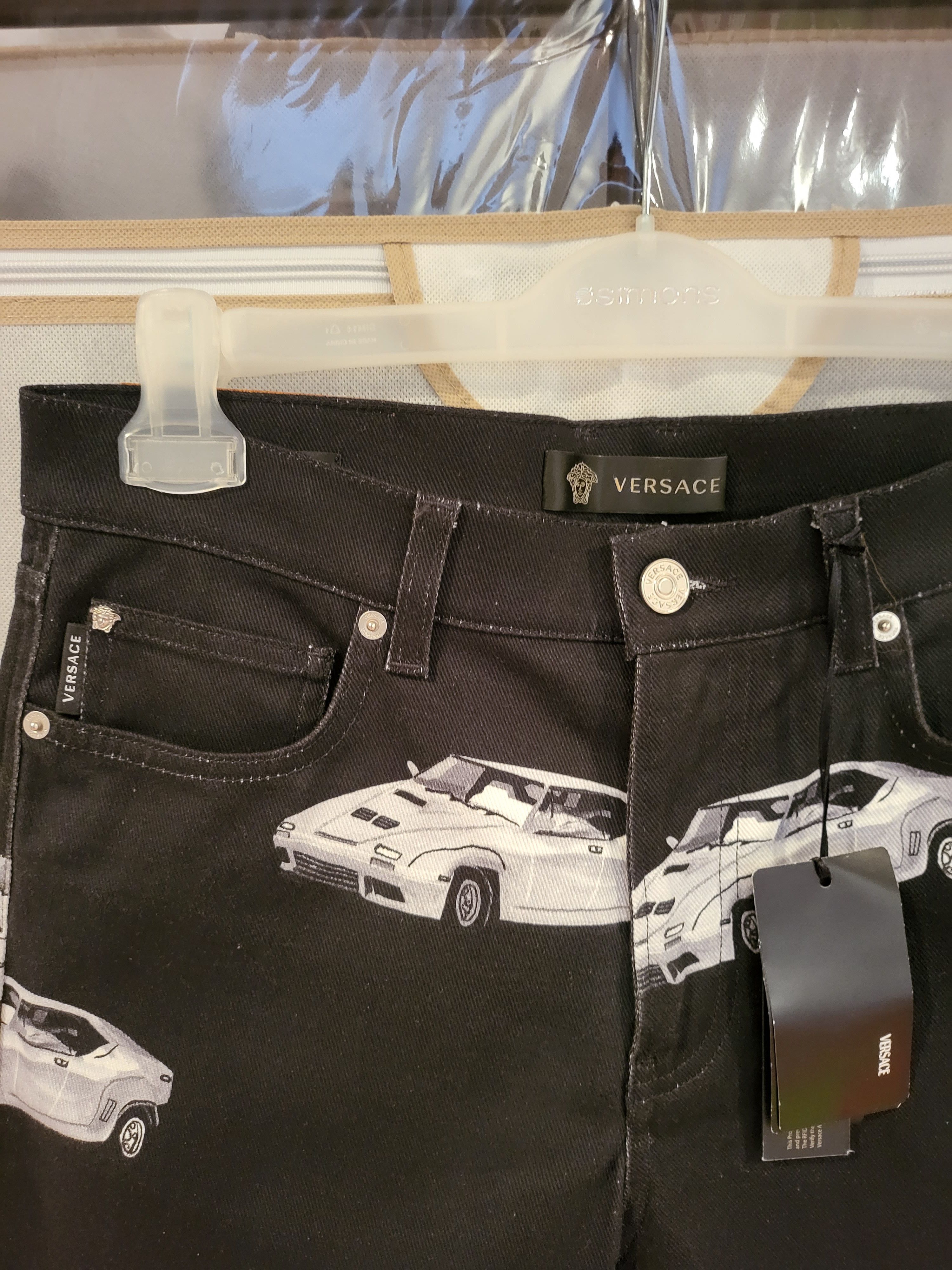 Versace 18CM Car Print Cotton-Blend Jeans Size US 32 / EU 48 - 4 Thumbnail