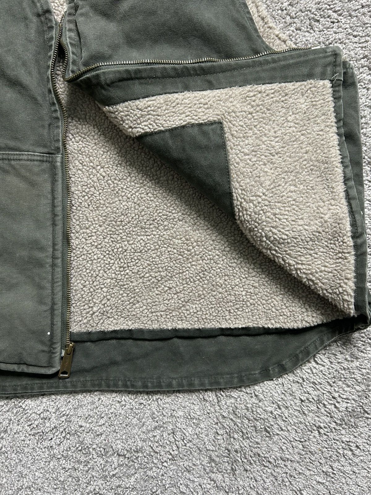 Carhartt Vintage Y2K Carhartt Arctic Sherpa Vest Olive Moss Earth Size US XXL / EU 58 / 5 - 5 Thumbnail