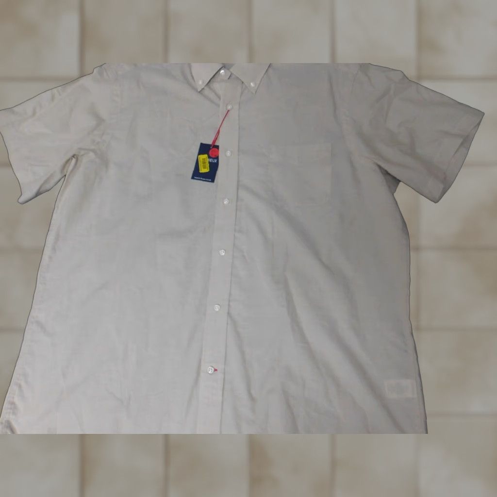 Cremieux Cremieux Shirt Men XL Beige Button-Down Short Sleeve Collared Knit Cotton Polyester Button-Up Men's Regular Beige Size US XL / EU 56 / 4 - 1 Thumbnail
