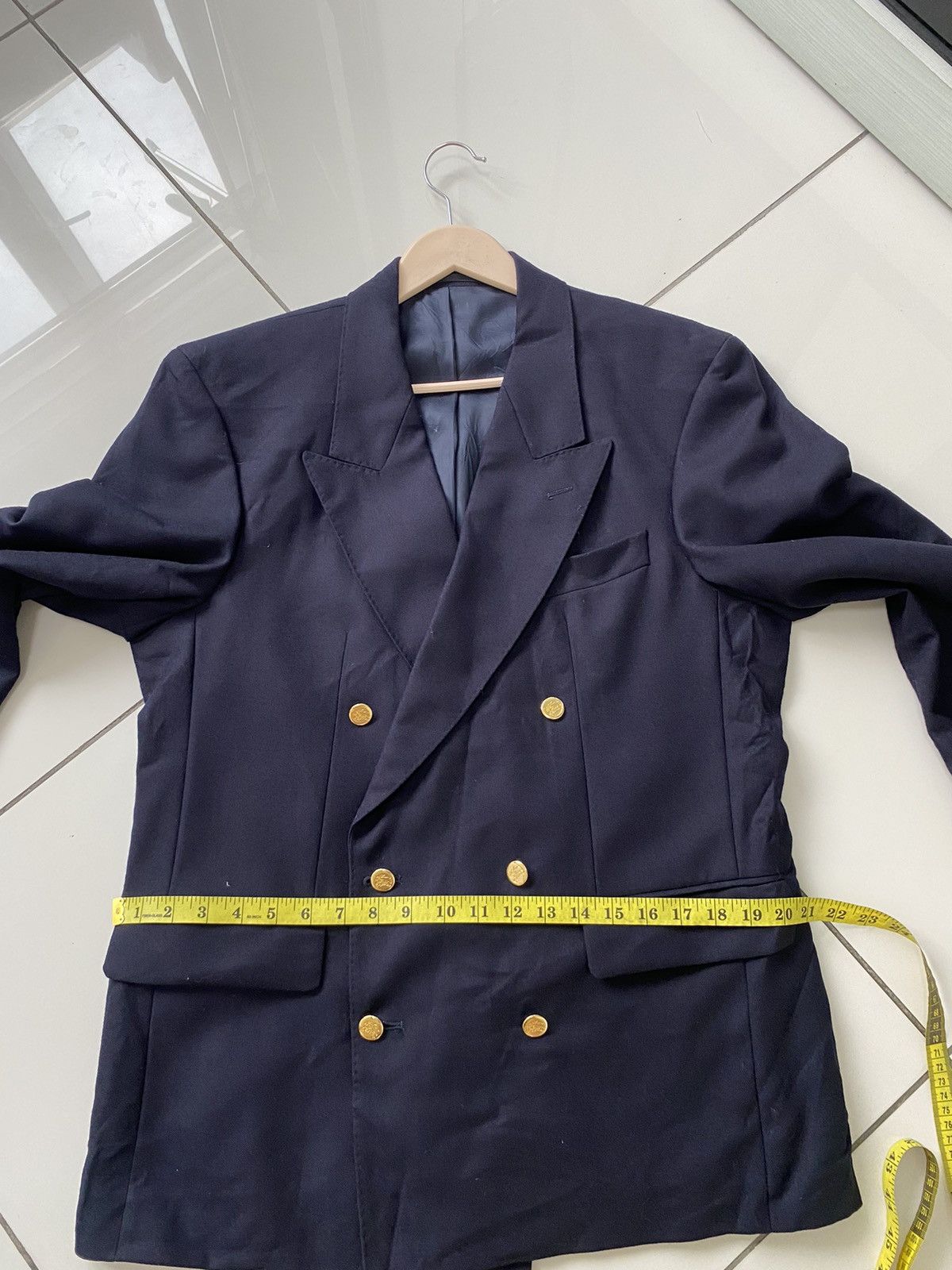 Burberry Burberry Dark Blue Wool Double Breasted Size 50S - 16 Thumbnail