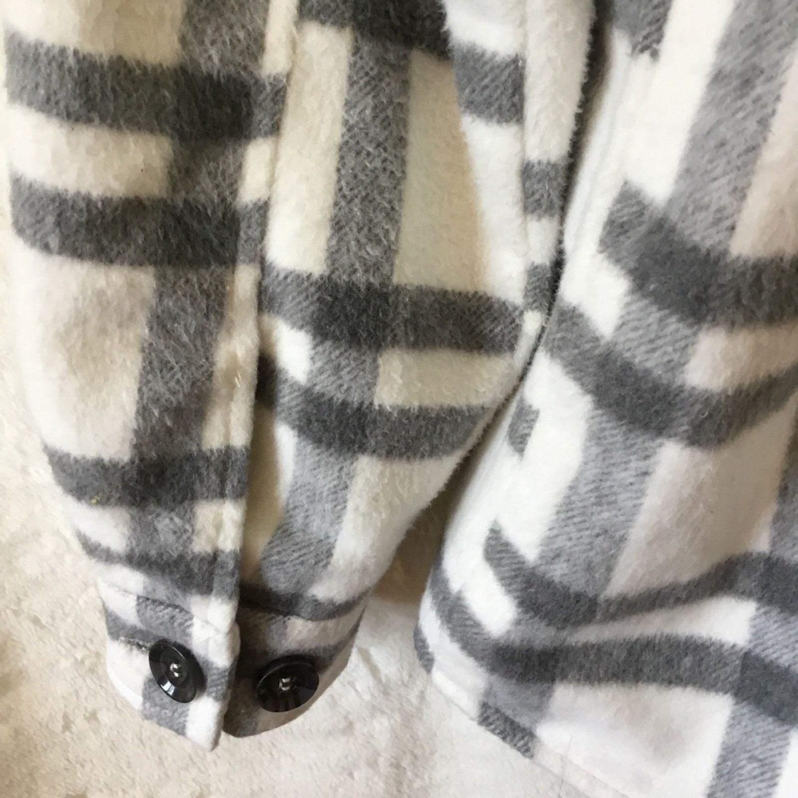 Other Thread & Supply Grey White Plaid Button Lined Jacket Size XS / US 0-2 / IT 36-38 - 14 Thumbnail