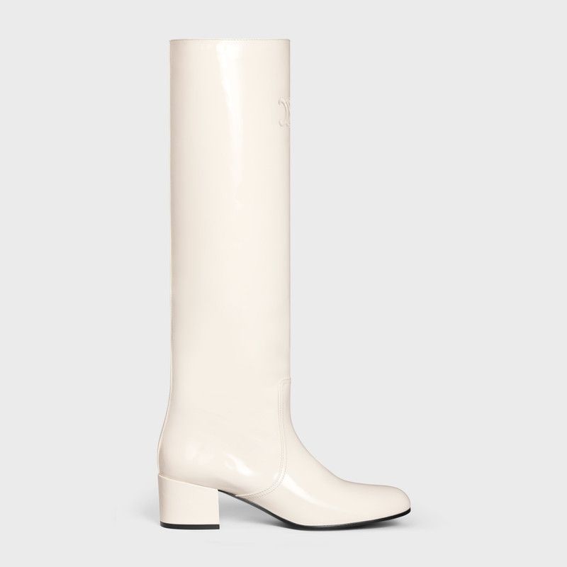 o1bcso1str1225 360454582C Triomphe Hi Boots in White Cotton