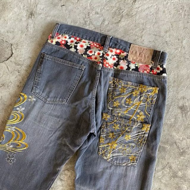 Hysteric Glamour Japanese KOI fish embroidery denim Size US 31 - 4 Thumbnail