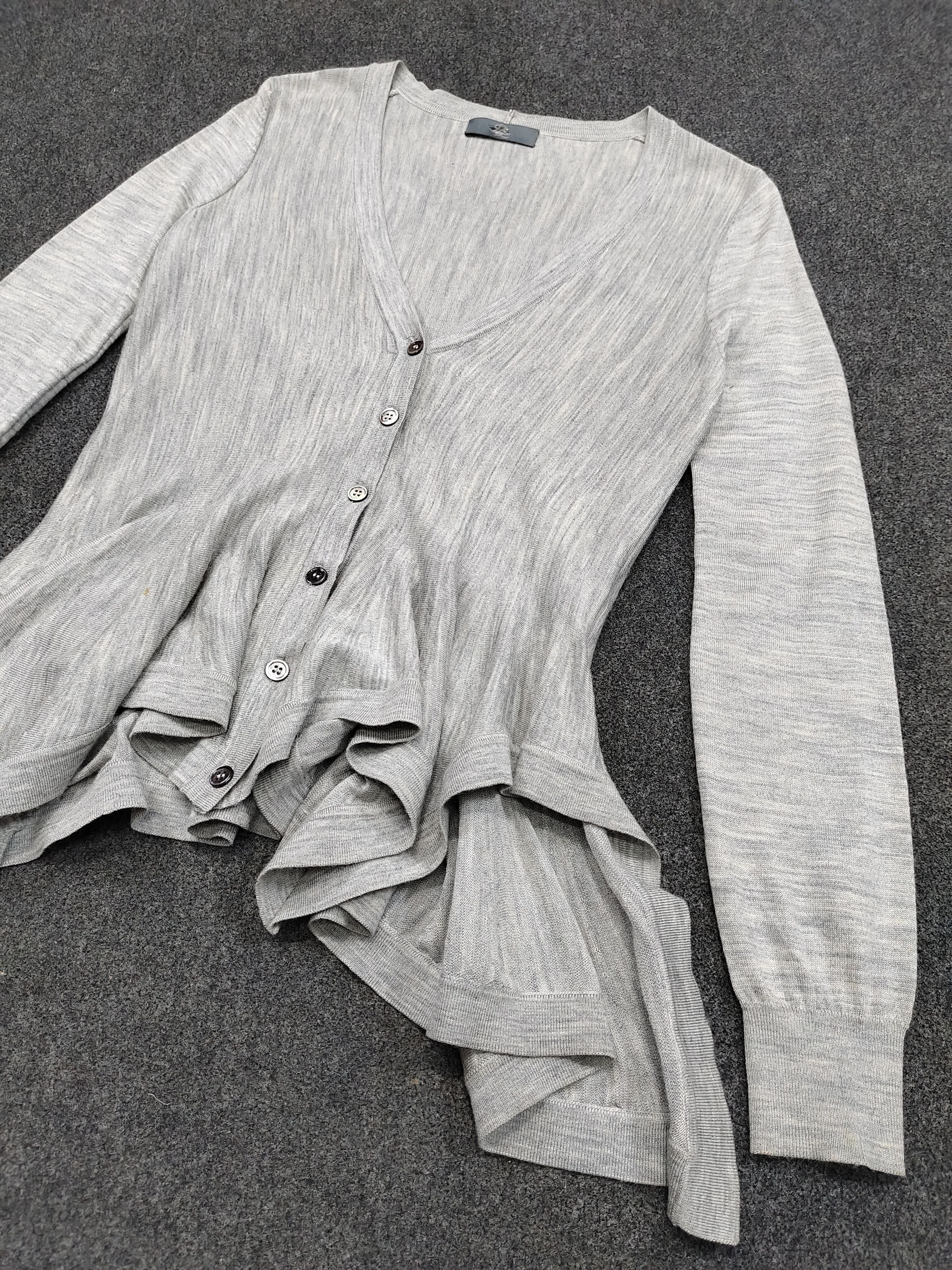 Alexander McQueen Alexander McQueen- Asymmetric Peplum Sculpted Wool Cardigan Size M / US 6-8 / IT 42-44 - 8 Thumbnail