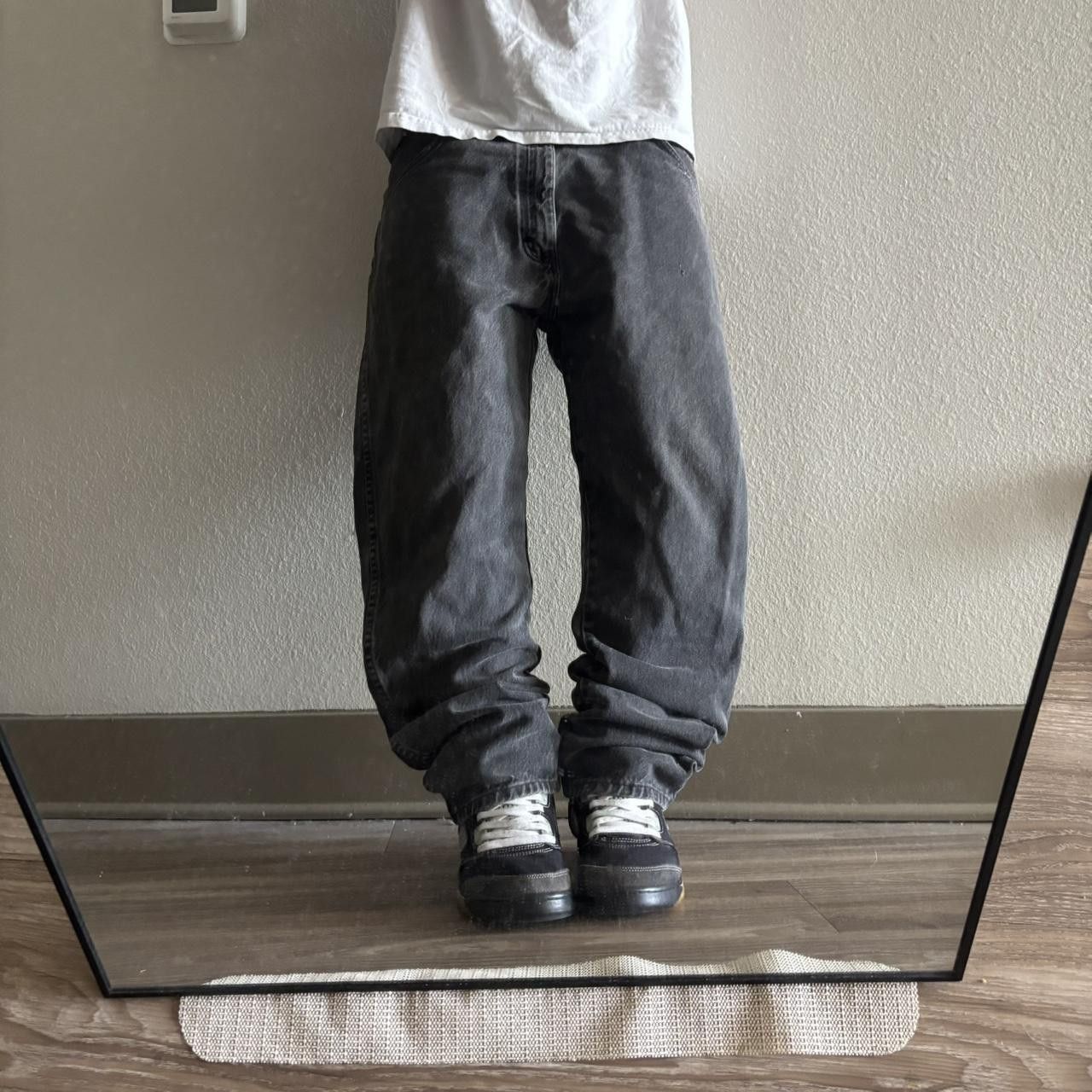 Vintage Crazy Vintage 90s Faded Black Grunge Denim Jeans! 35x30 Size US 35 - 1 Thumbnail