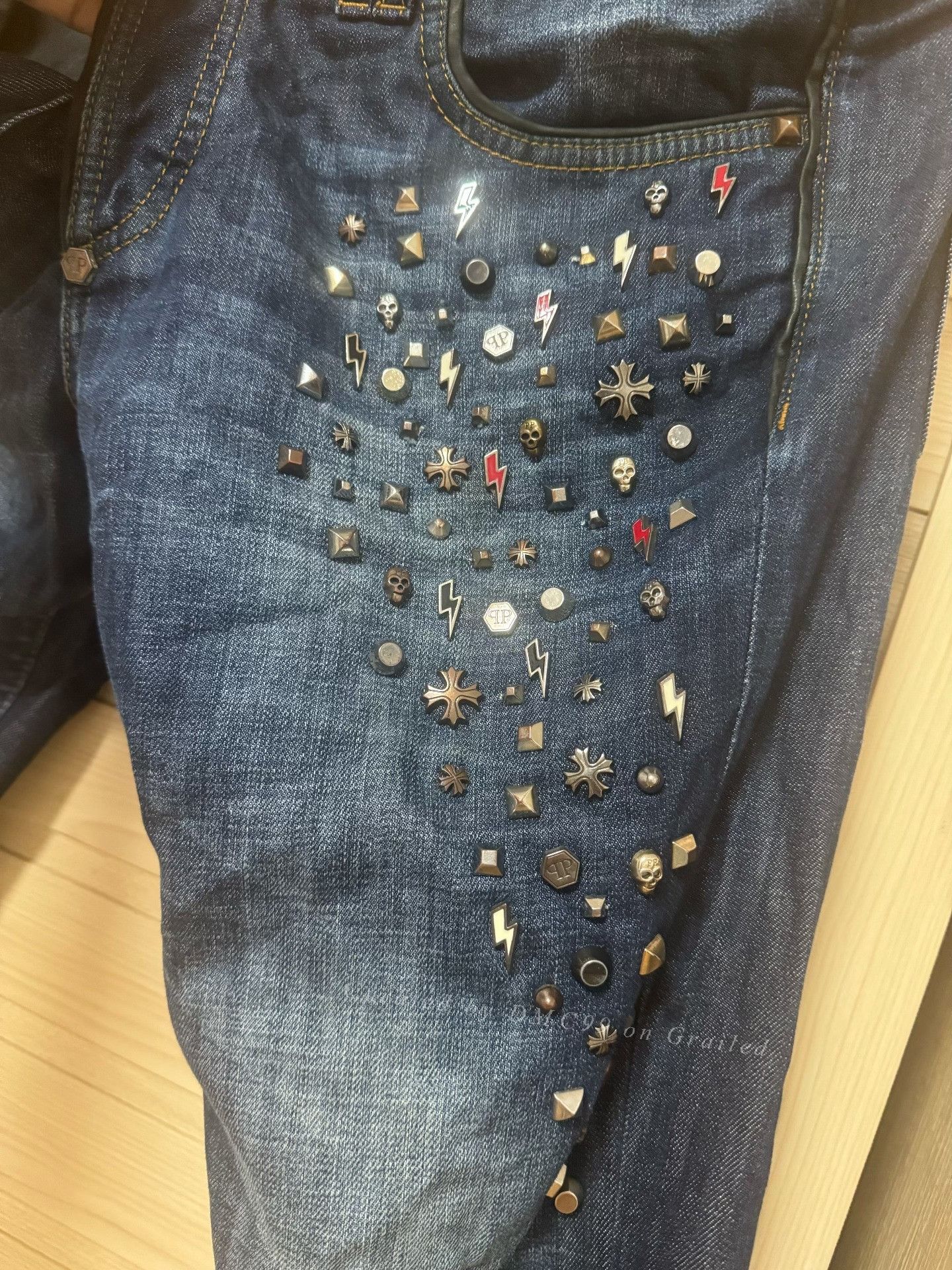 Philipp Plein Philipp Plein Embellished Cotton Jeans Size US 31 - 1 Thumbnail