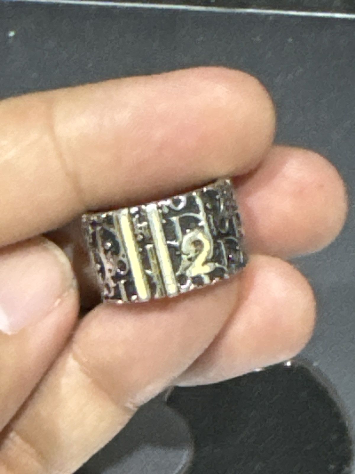 Dior CHRISTIAN DIOR MONOGRAM ENAMEL RING SIZE 6 Size ONE SIZE - 10 Thumbnail