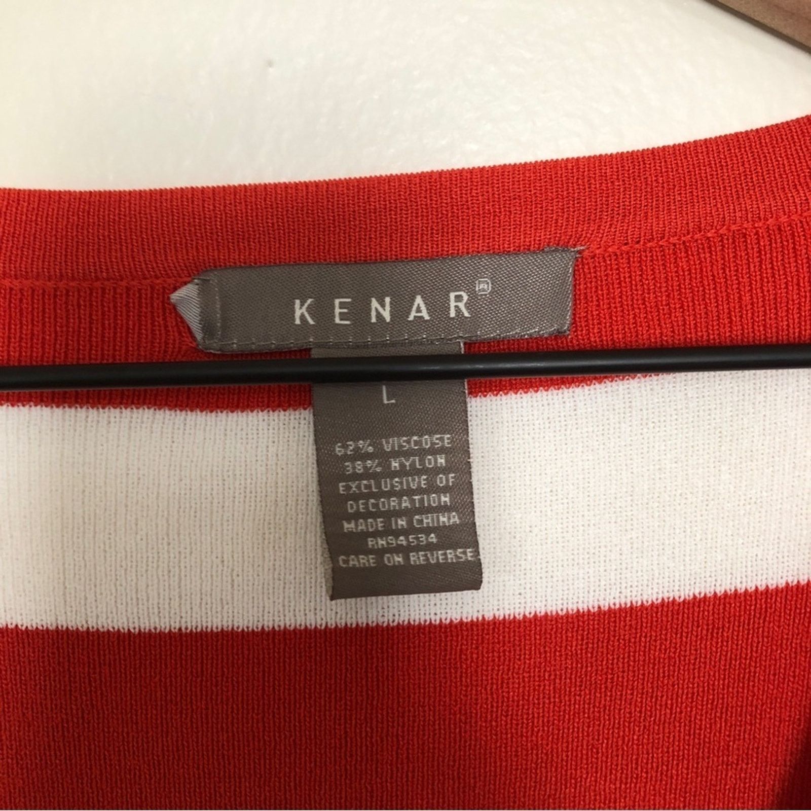 Other Kenar Red and White Striped Square Neck Tie Knot Sweater Top Size L / US 10 / IT 46 - 3 Thumbnail