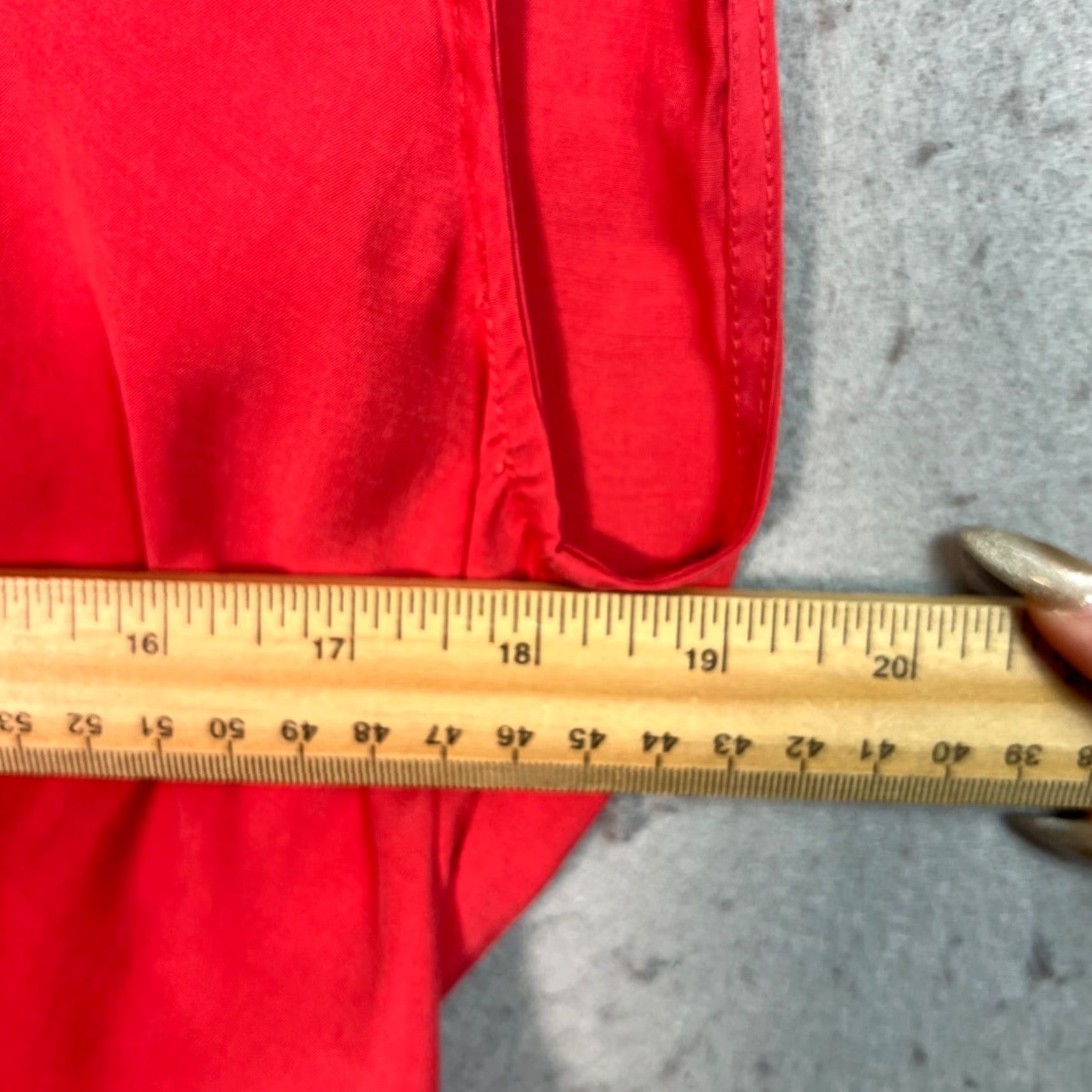 Mango Mango Red Midi Dress Waist Tie Button Front Womens Size 8 Size M / US 6-8 / IT 42-44 - 4 Thumbnail