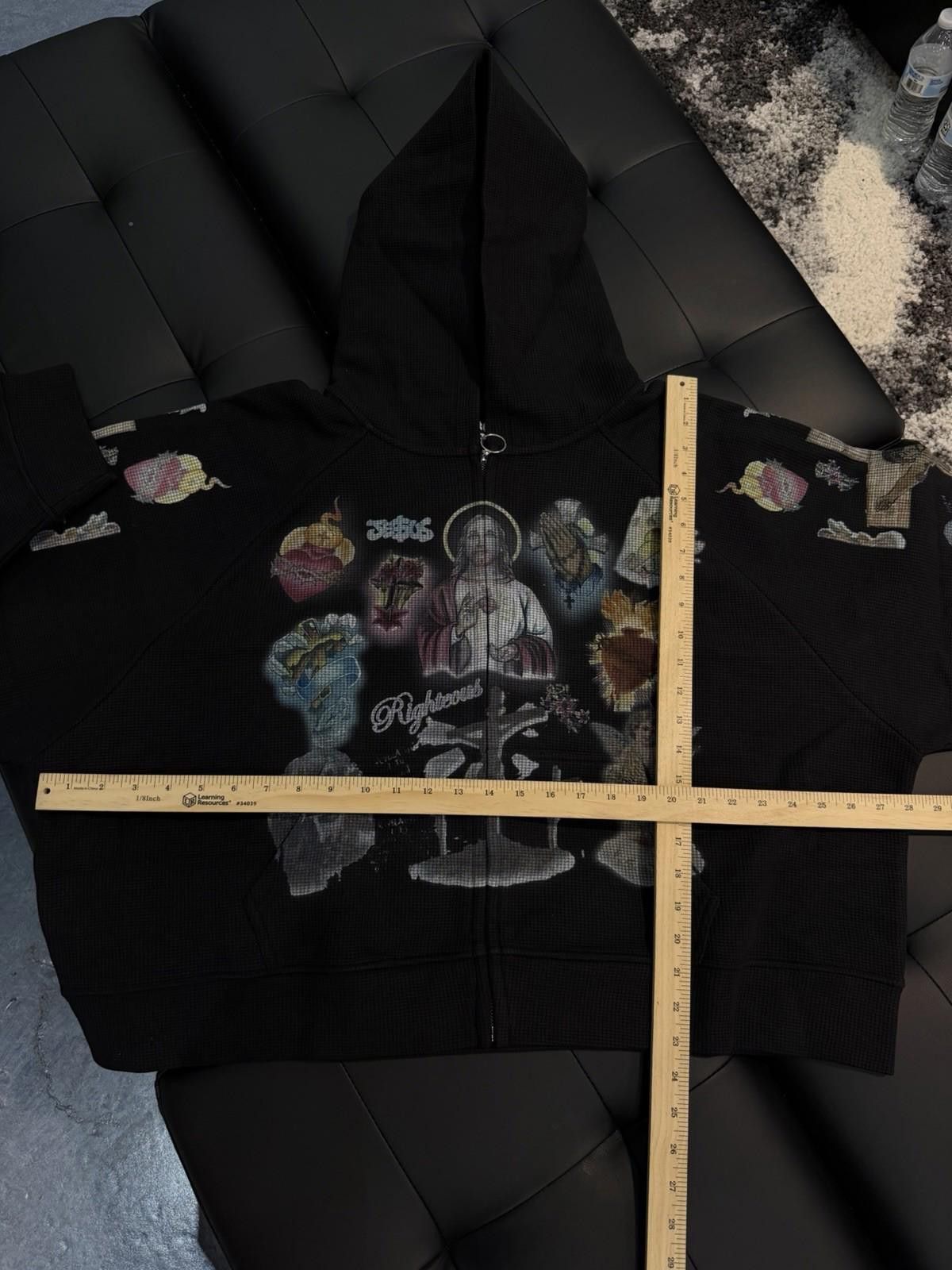 Other Large - We Are Righteous Black Thermal Zip Up Jesus Hoodie Size US L / EU 52-54 / 3 - 10 Thumbnail